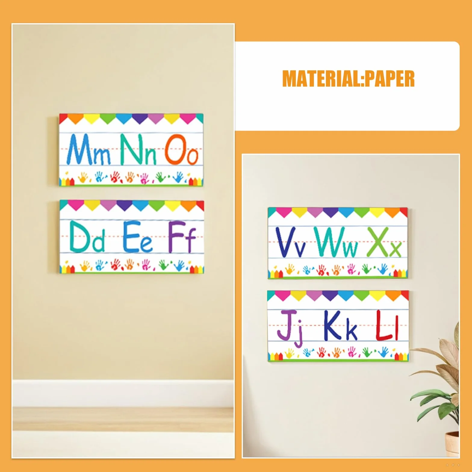 Alipis Lot de 12 Cartes Mémoire Alphabet et Chiffres Abc 0-10 Frise Murale Éducative pour Maternelle