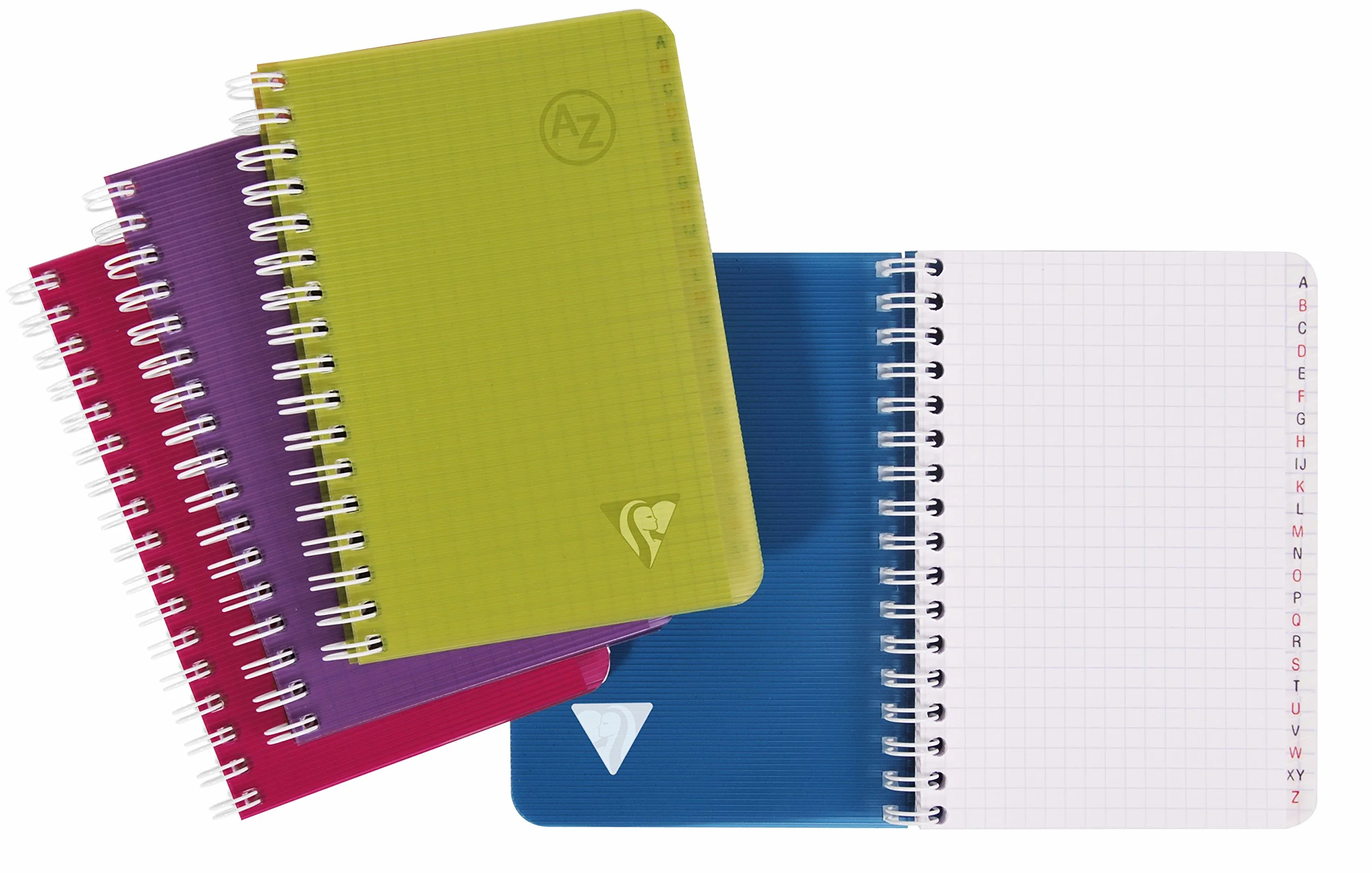 Clairefontaine Linicolor Répertoire à Spirale 9x14 cm 100 Pages Petits Carreaux Papier Blanc 90 g Couverture Polypro Transparent