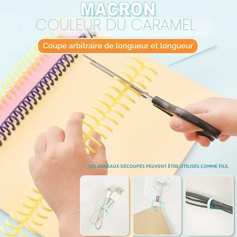Voarge Lot de 10 Classeurs Plastique 30 Trous avec Anneaux Reliure, 85 Feuilles, 12 mm