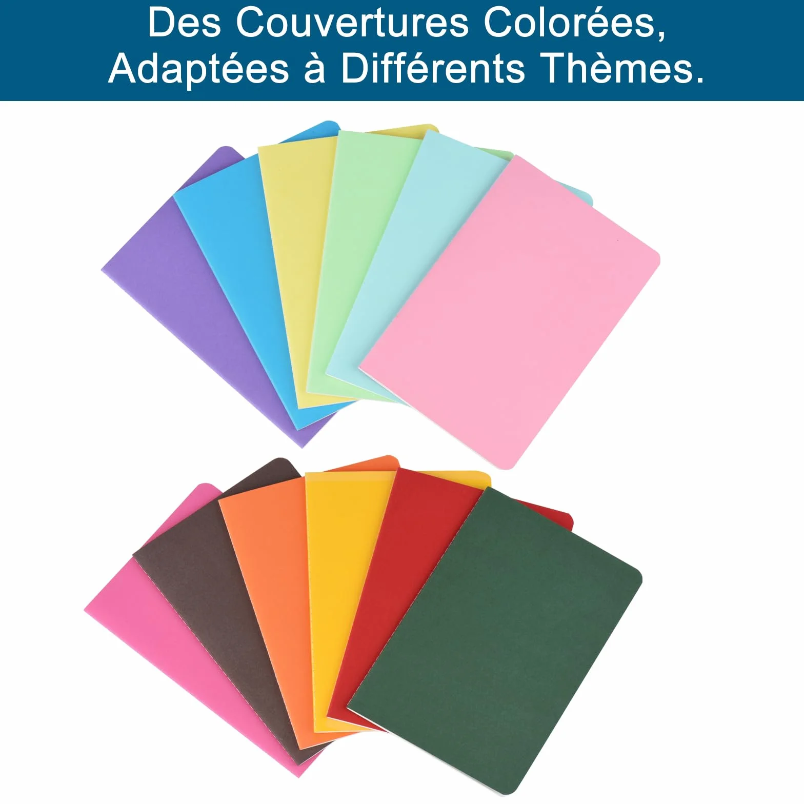 Cahiers Lignés Couverture Couleur, 12 Blocs 60 Pages, Bloc-Notes Couverture Souple pour Bureau École Études