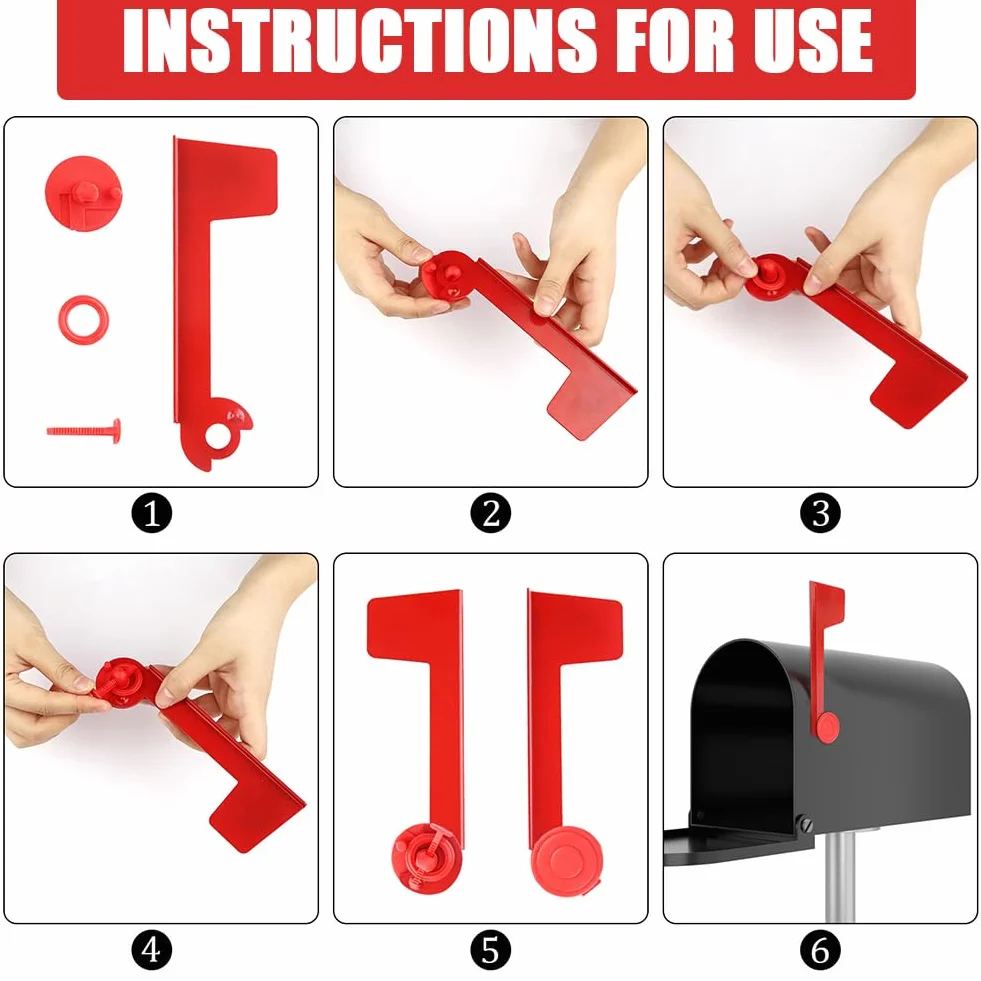 Boîte aux Lettres Métal Acier Extérieur Imperméable Anti-Rouille Alarme Support Postal Surélevé Signal Logo