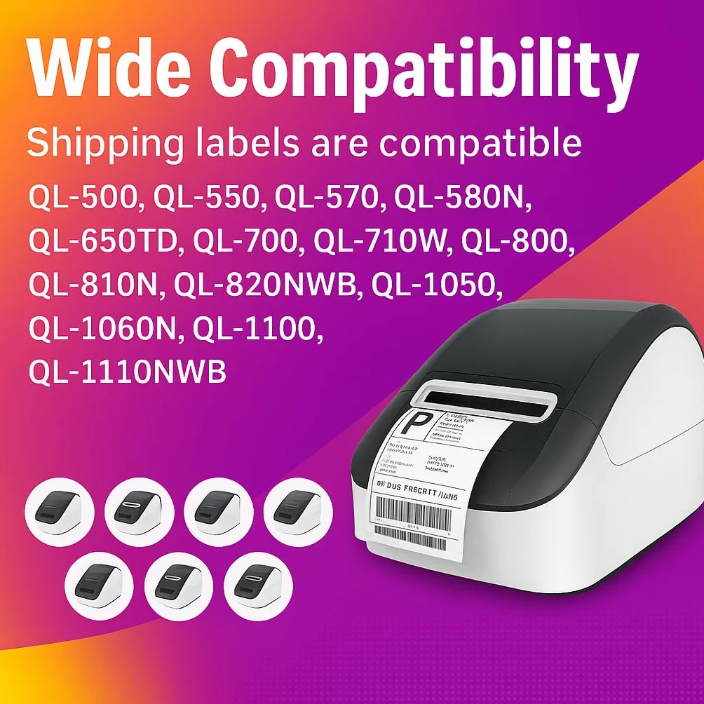Étiquettes Brother DK 22205 Blanches Continues Compatibles QL-700 710W 500 550 62 mm x 30,48 m