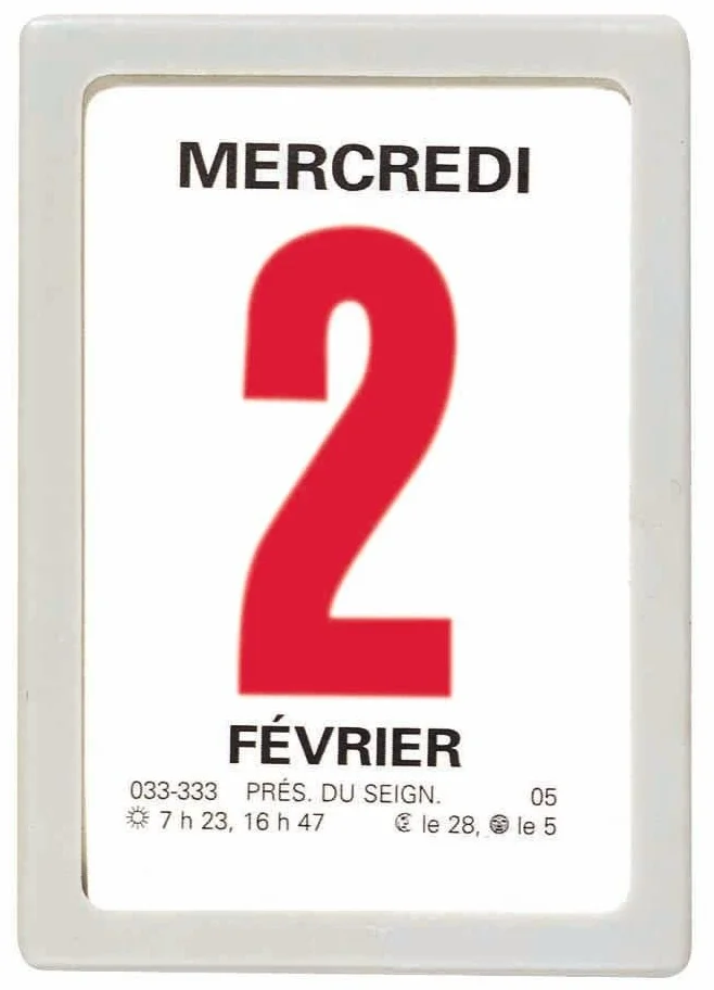 OBERTHUR Mini-Bloc Calendrier à Effeuiller Ephémérides Janvier 2026 Décembre 2026 4.7 x 6.3 cm