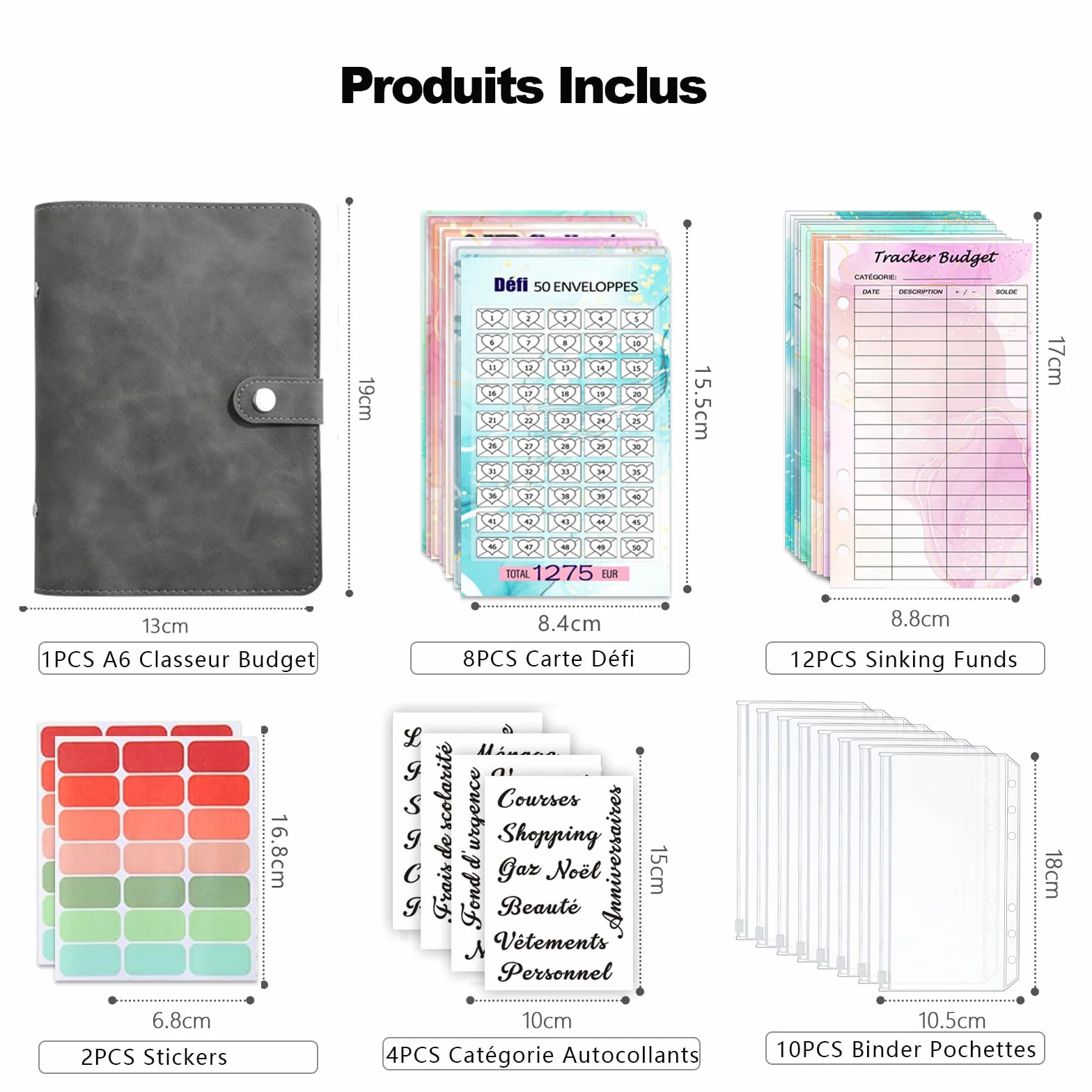 Classeur Budget A6 Francais Qupuce Budget Planner 8 Épargne Défis 10 Enveloppe Pochettes 12 Tracker 30 Catégories