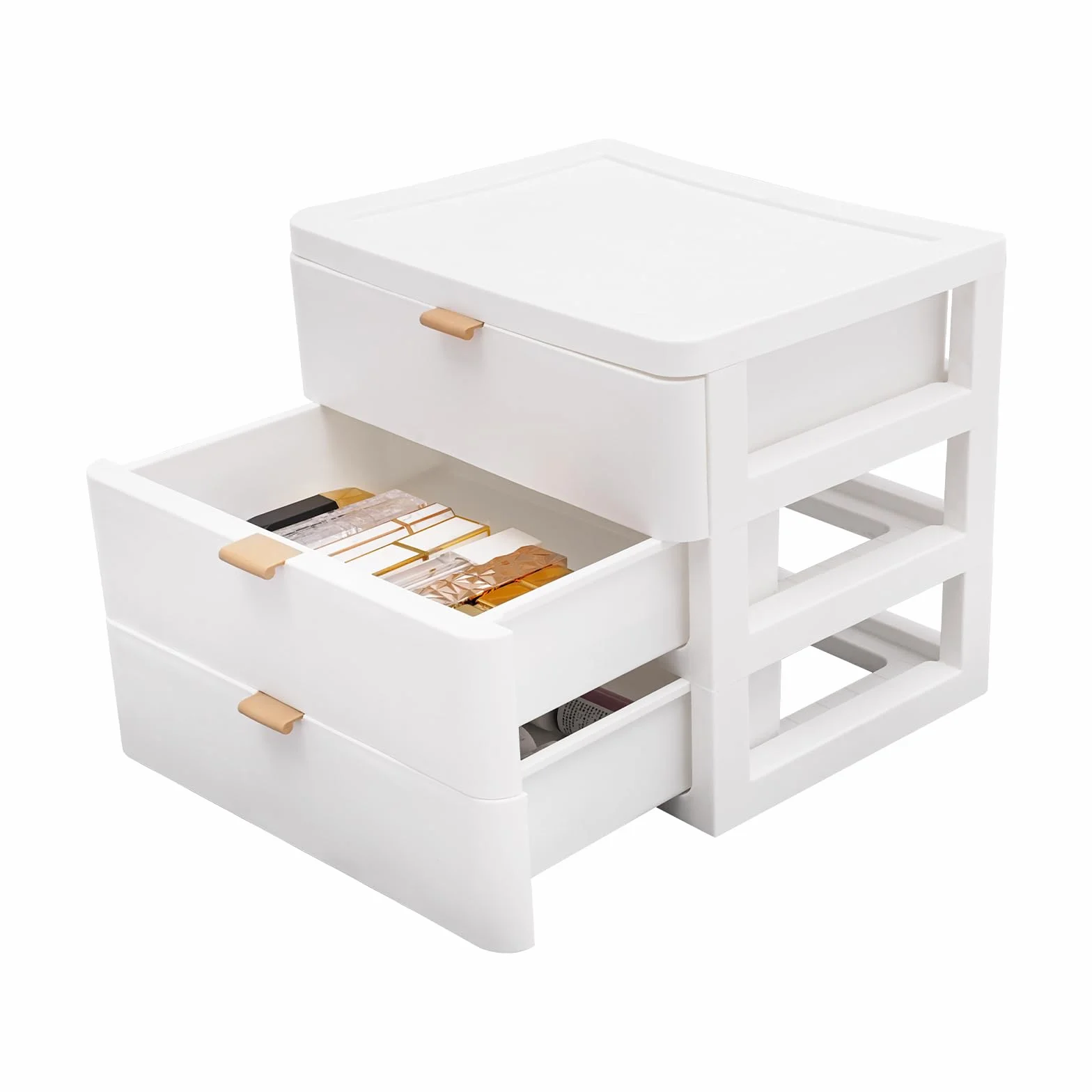 Organisateur de bureau 3 tiroirs blanc 26x20x22 cm empilable