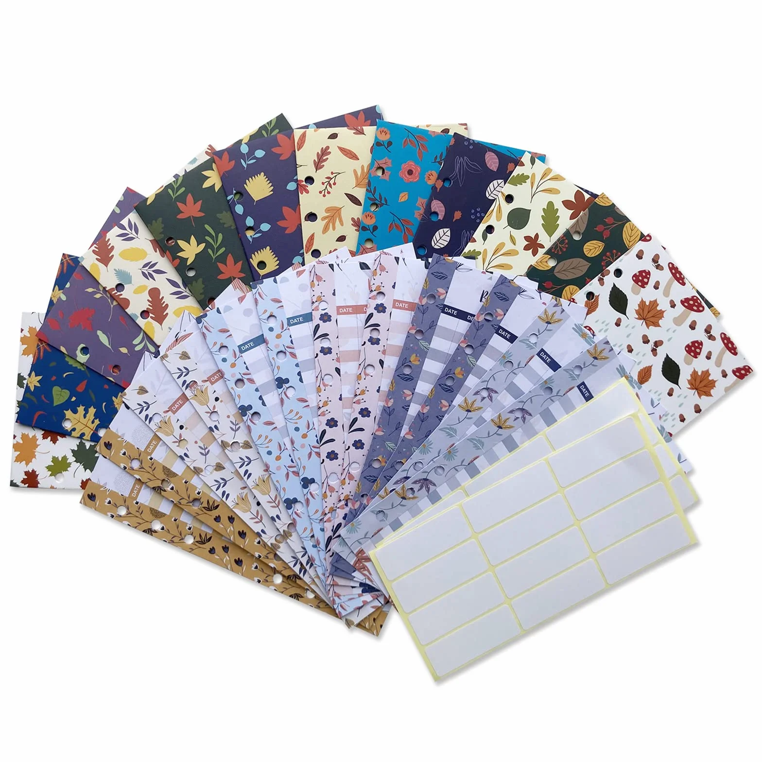 Enveloppes laminées florales avec pochettes pour espèces, portefeuille budgétaire, feuilles de classeur pour femme