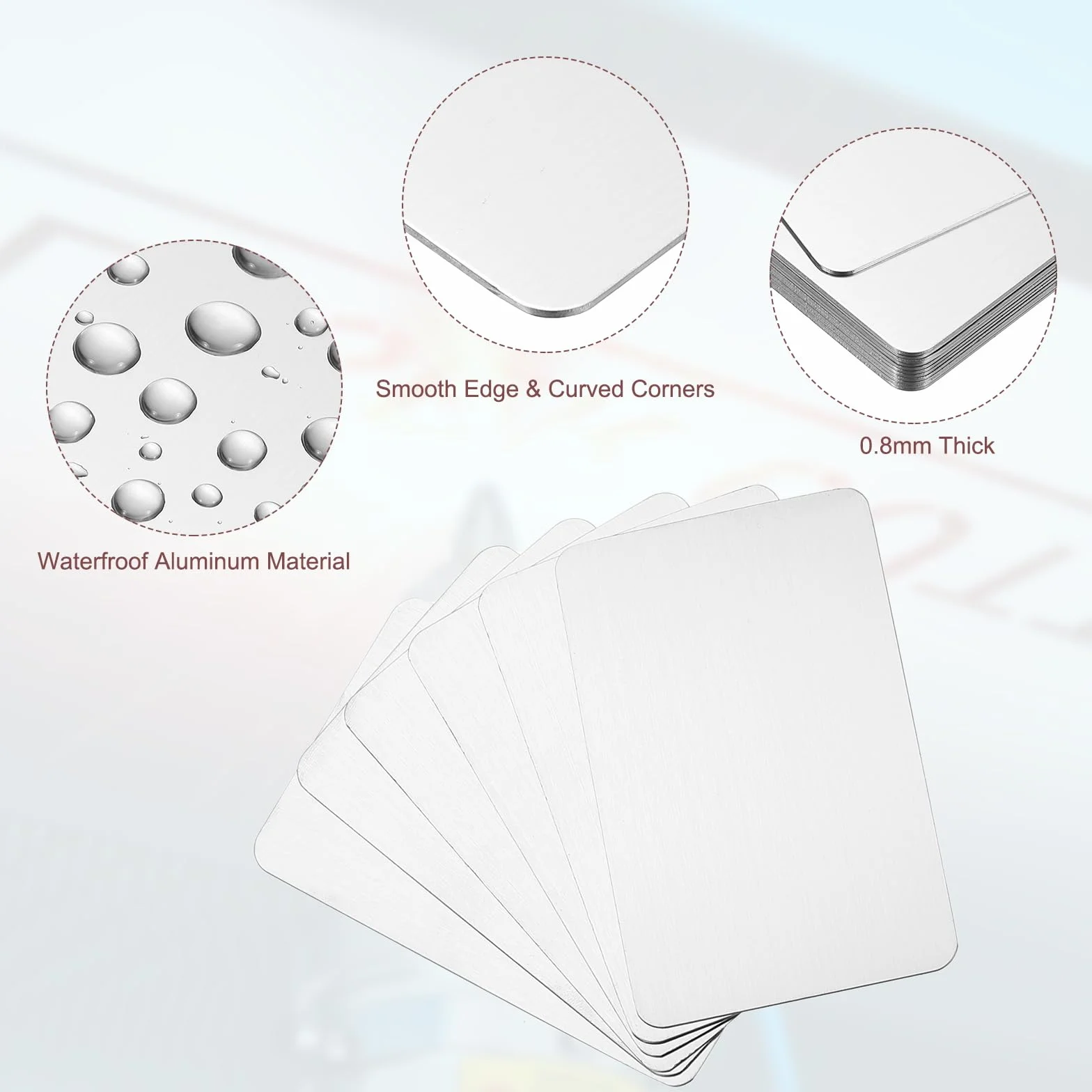PATIKIL Cartes de visite en métal acier inoxydable 0,8 mm 12 paquets pour gravure laser DIY argent
