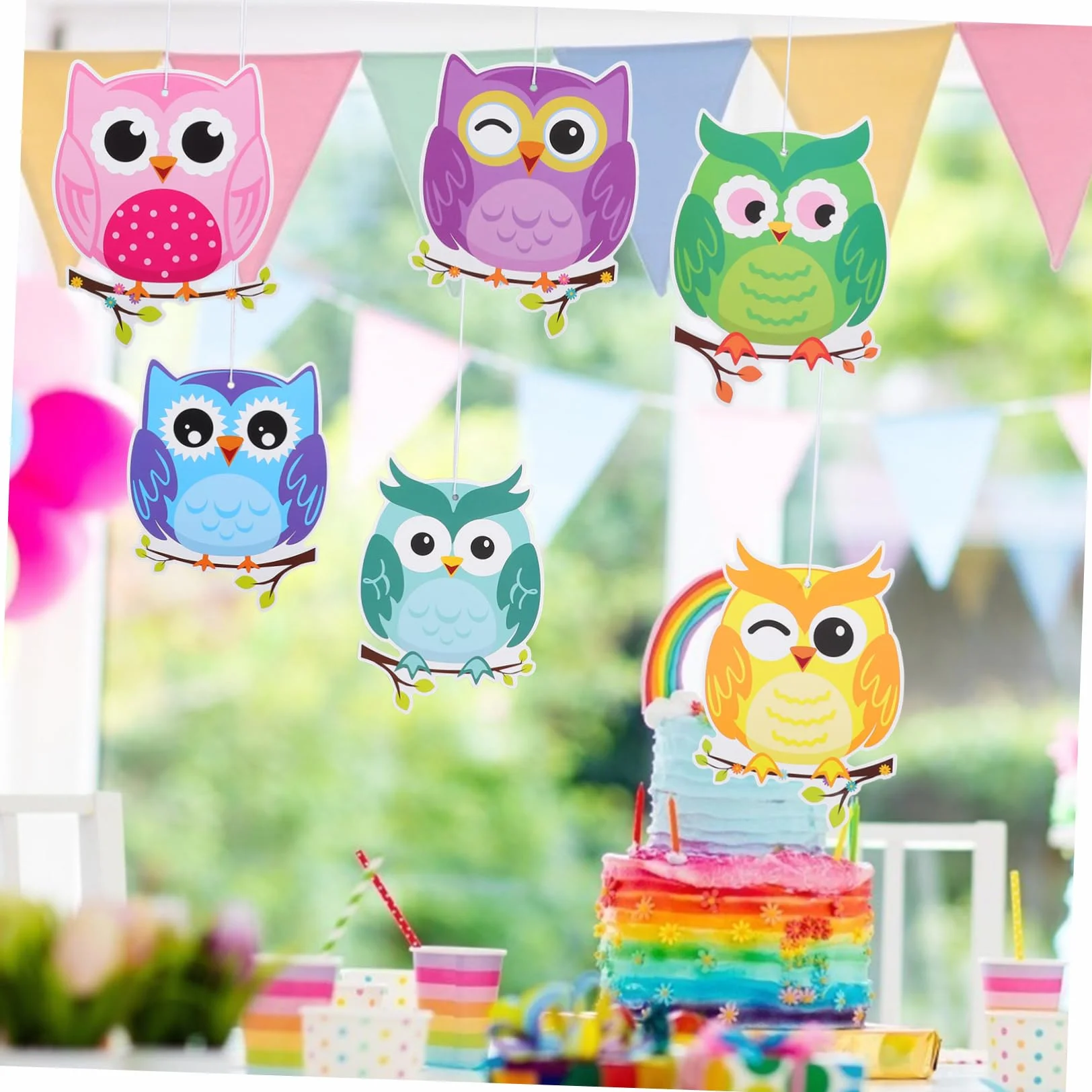 ORFOFE Décoration Rentrée Scolaire Hibou Suspendue en Papier et Corde Coton