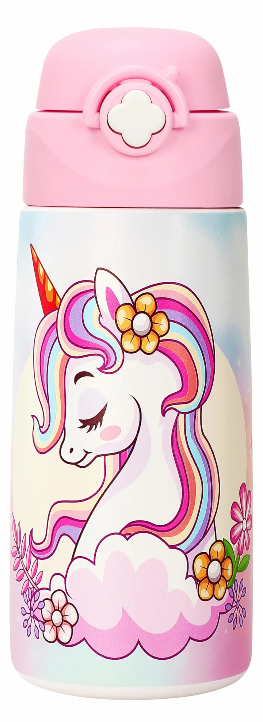 Bouteille Isotherme Enfant Acier Inoxydable 500 ml Sans BPA Anti-fuite Licorne