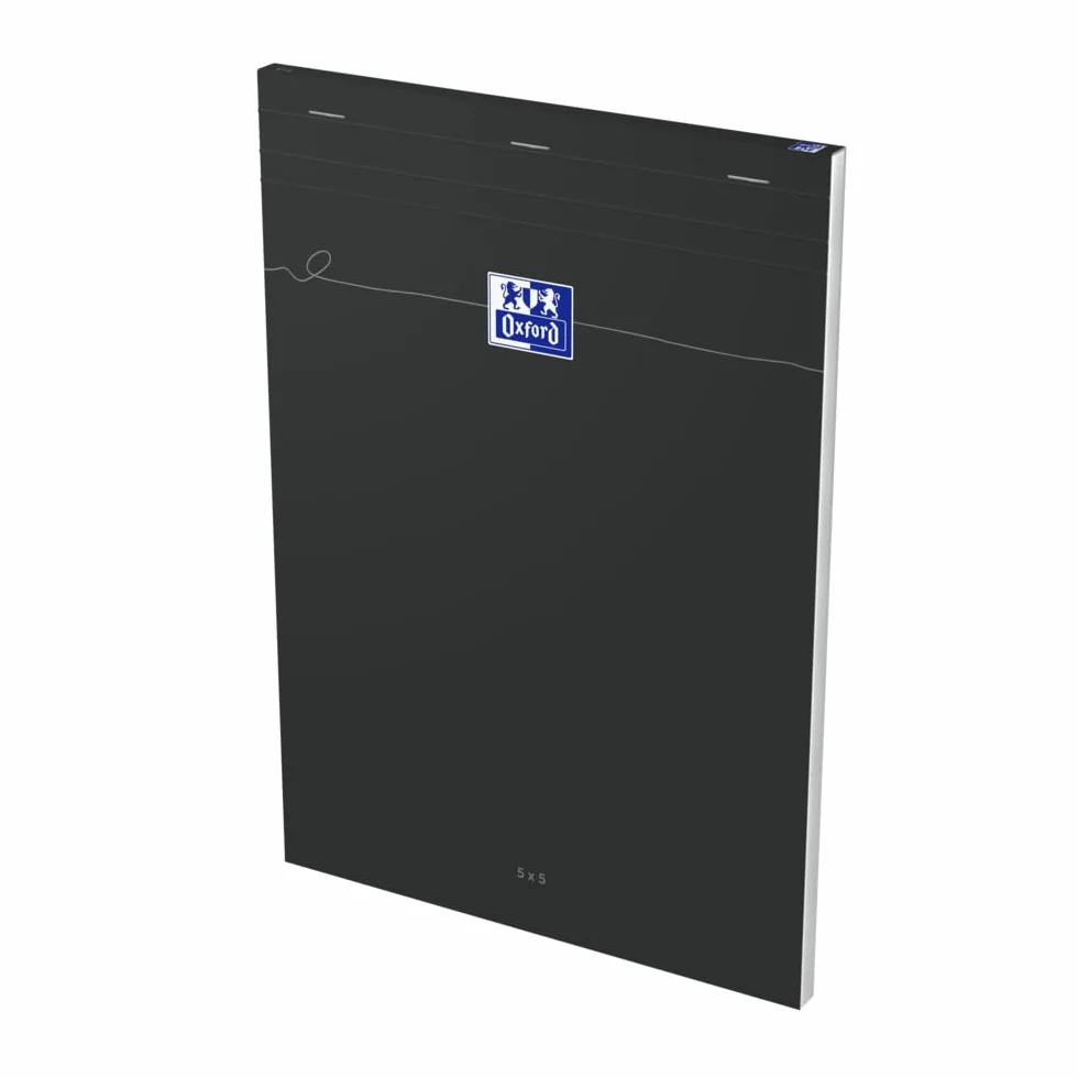 OXFORD Lot de 3 Blocs-notes Smart A4 160 Pages 5x5 Agrafée Couverture Carte Souple Noir