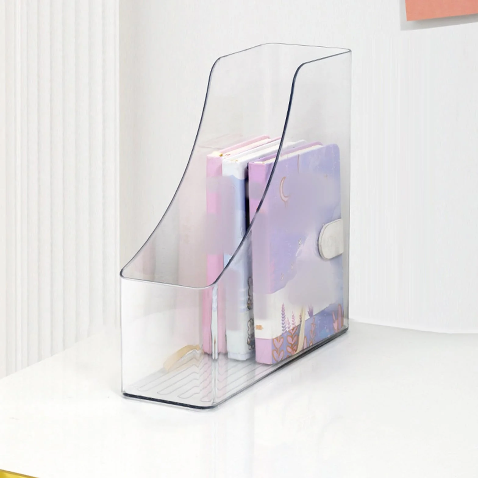 Porte-documents vertical en plastique transparent A4 Organiseur de documents Design acrylique 22.5x22.5cm
