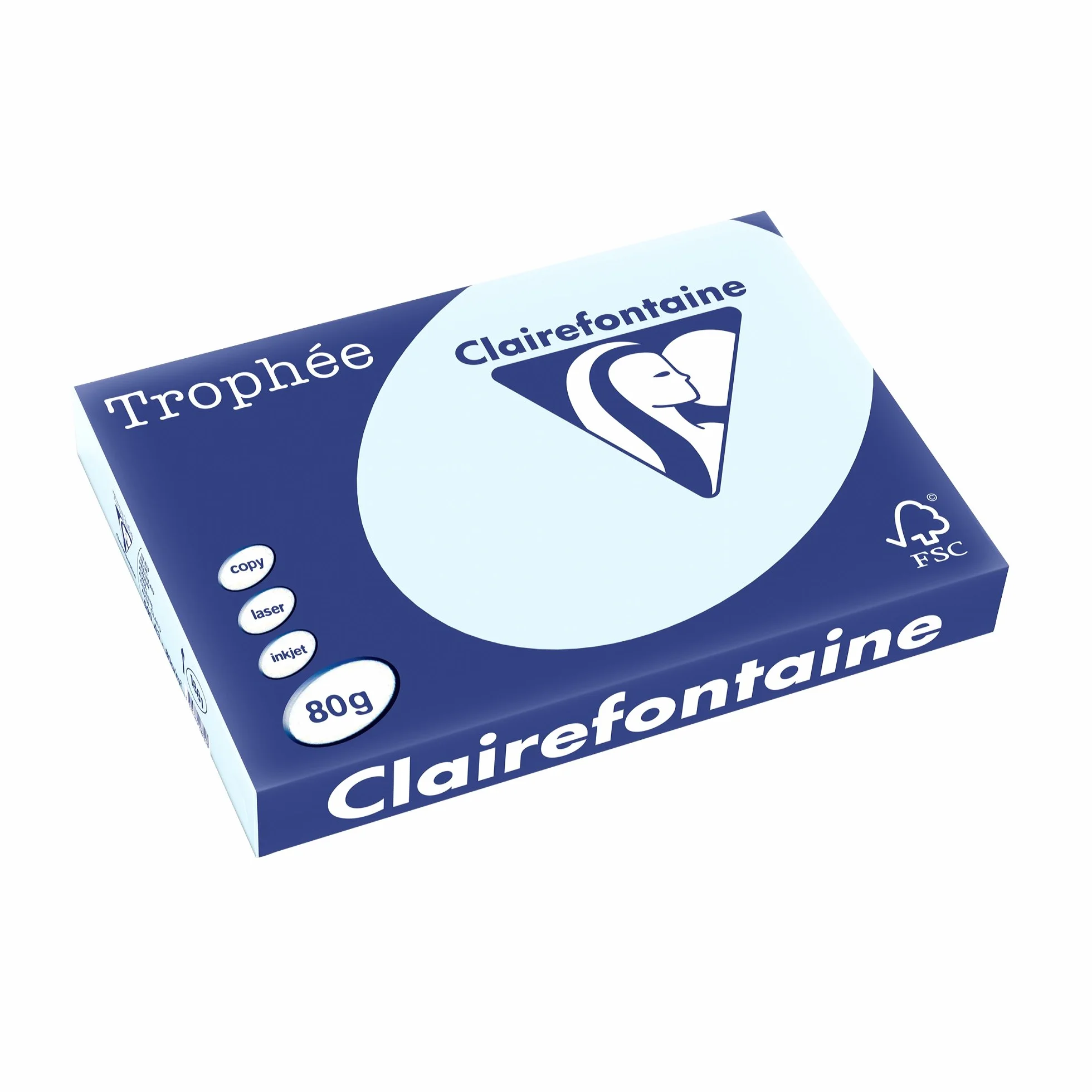 Clairefontaine Trophee Ramette de 500 Feuilles Papier Couleur 80 g A3 Bleu