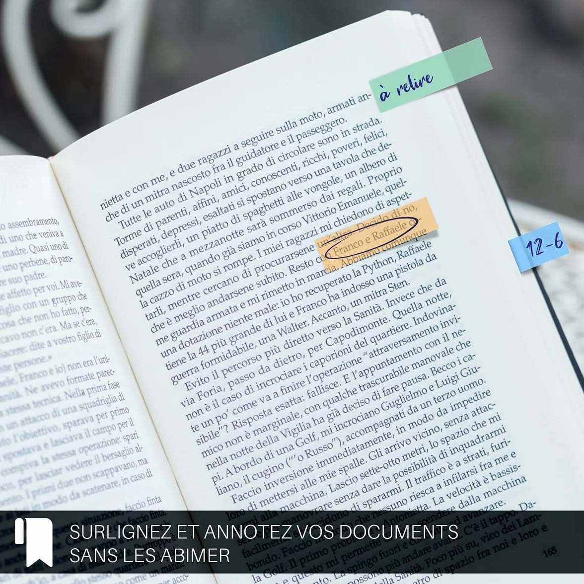 WAYTEX 200 Marque-pages adhésifs repositionnables plastifiés 10 couleurs 45 x 12 mm