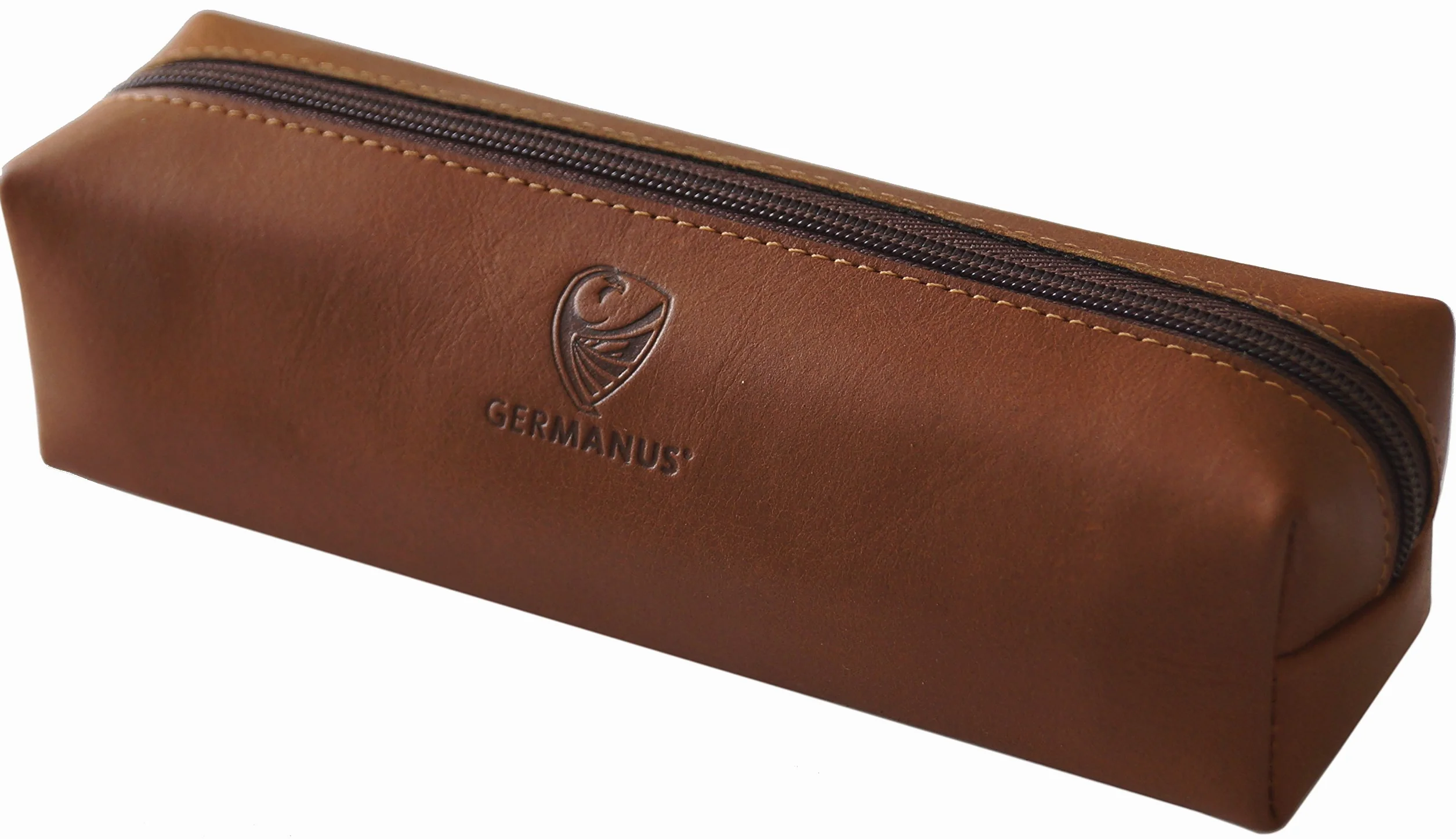 GERMANUS Trousse en Cuir Sauvage Marron