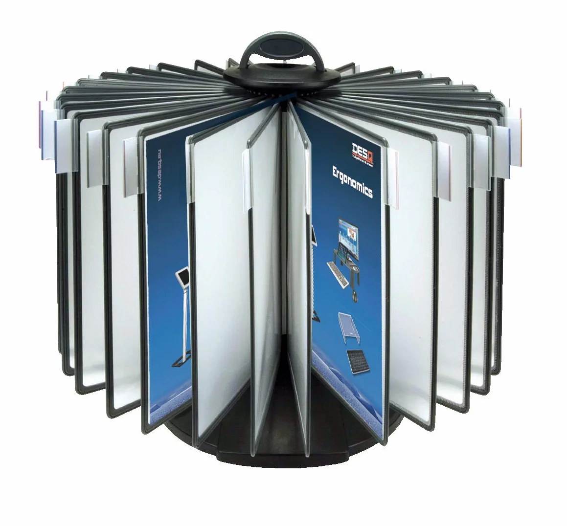 DESQ Porte-documents rotatif à 360° 60 feuilles noir