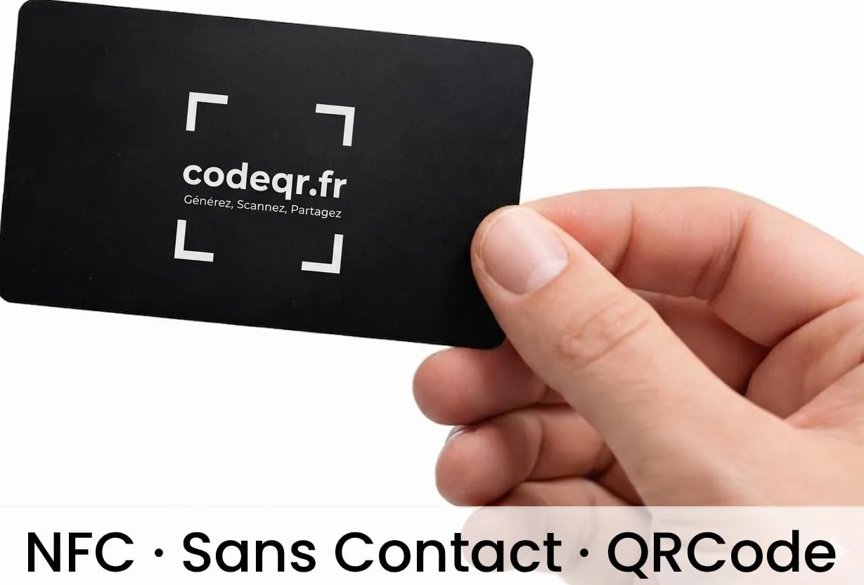Carte de visite numérique PVC QR Code sans contact compatible smartphones paramétrable en ligne