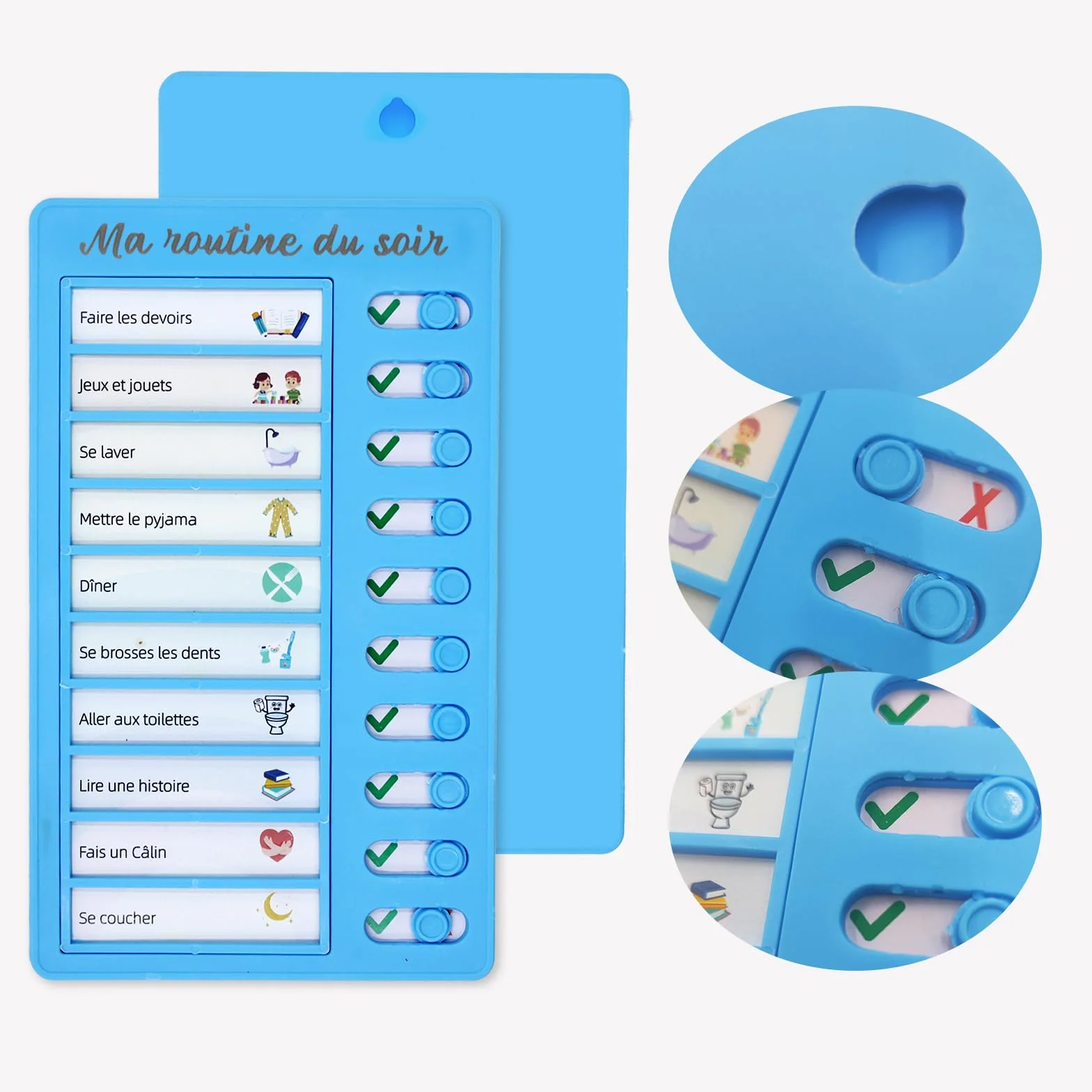 Tableaux Routine Enfant Matin et Soir Checklist avec Cartes Personnalisables To Do List Enfants Tâches Ménagères Plan d'études