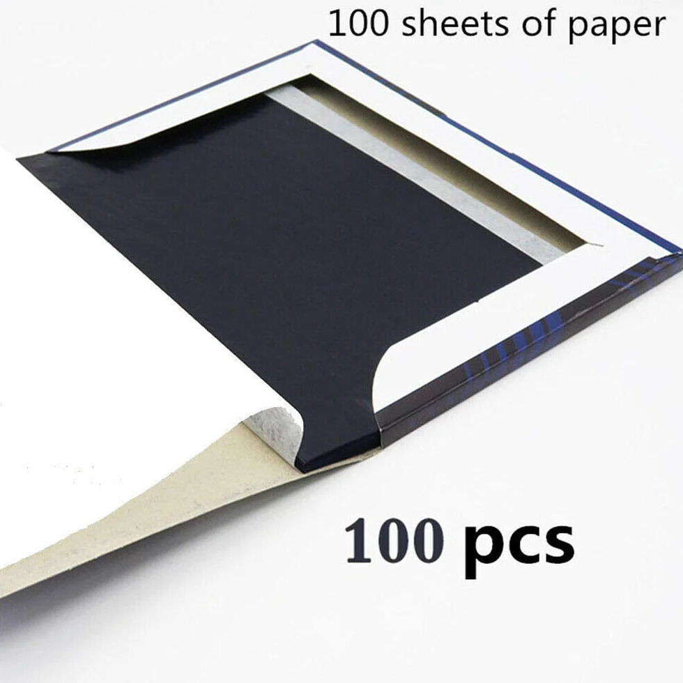 Papier carbone bleu A5 réutilisable Lot de 100 feuilles 12,75 x 18,5 cm