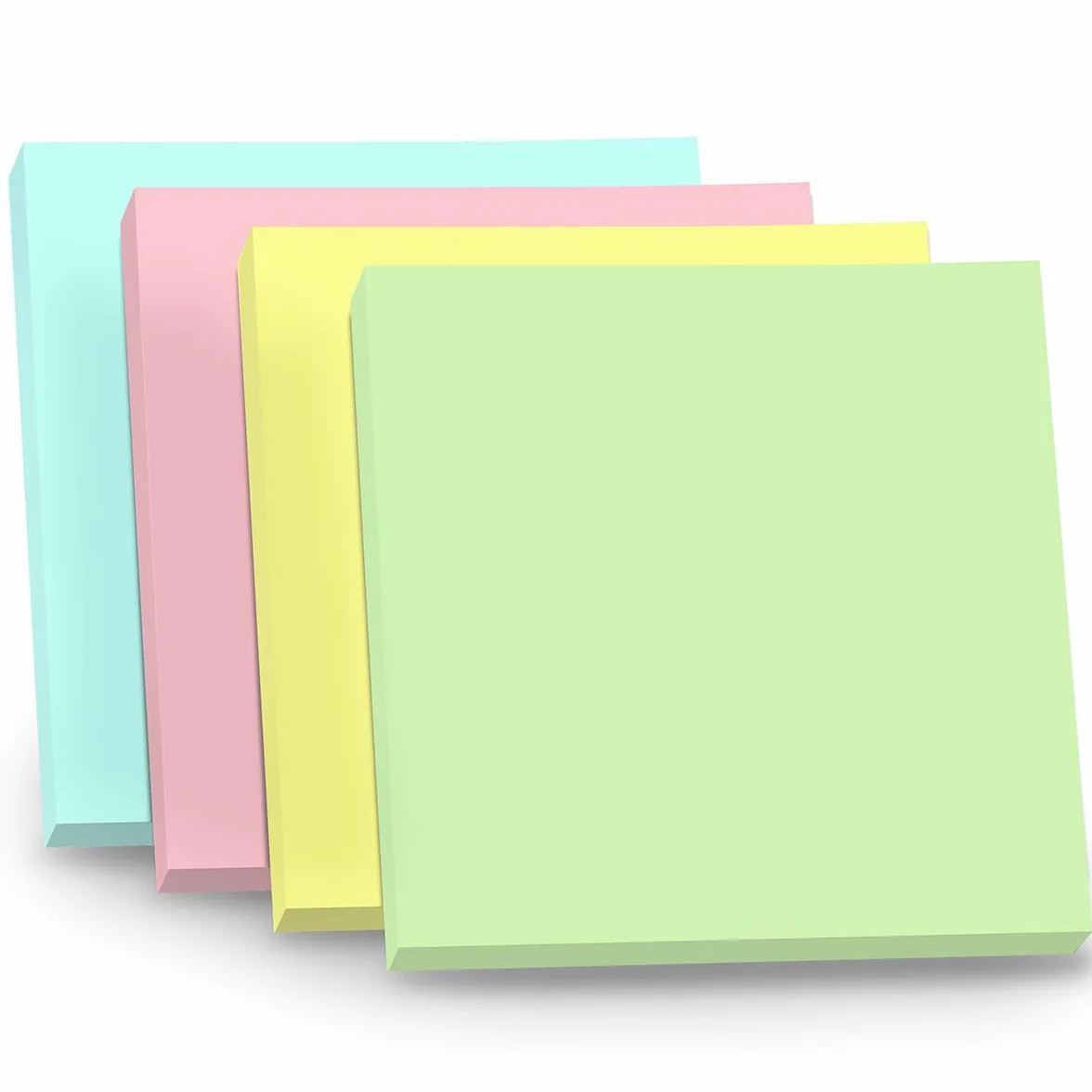 WAYTEX 400 Notes Autocollantes Repositionnables Lot de 4 Blocs 100 Sticky Notes 75 x 75 mm 4 Couleurs Pastel