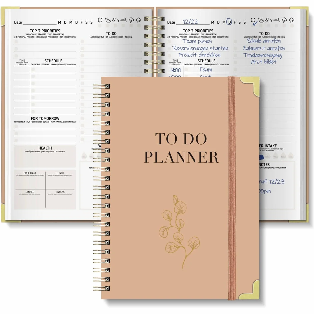 BIROYAL Agenda Journalier Non Daté A5, To Do List Bloc Note, Daily Planner 60 Pages (120 Feuillets), Planificateur