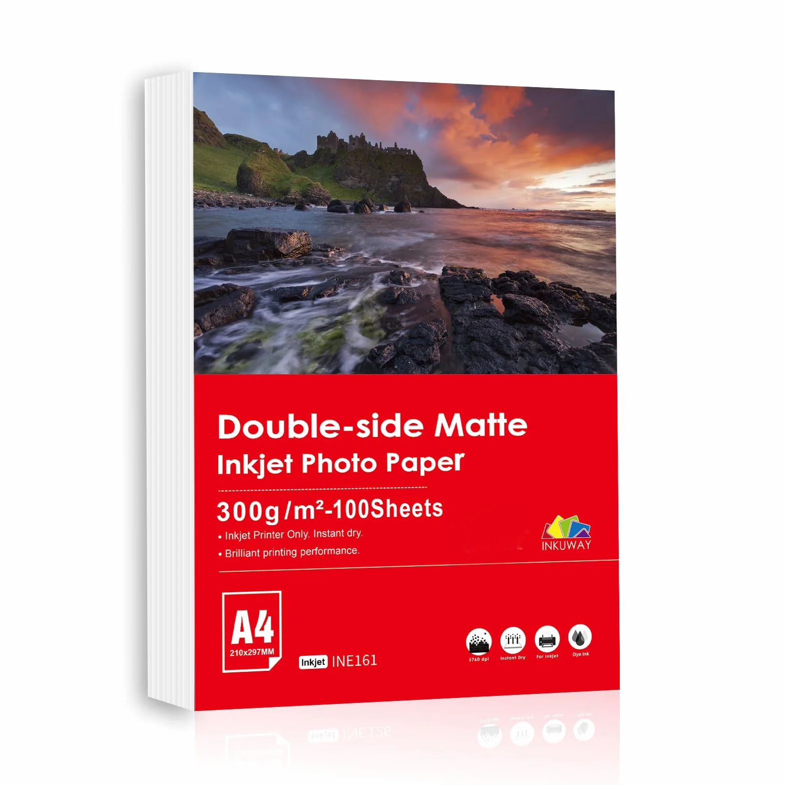 Papier Photo A4 300gsm Mat Double Face 100 Feuilles Imprimable