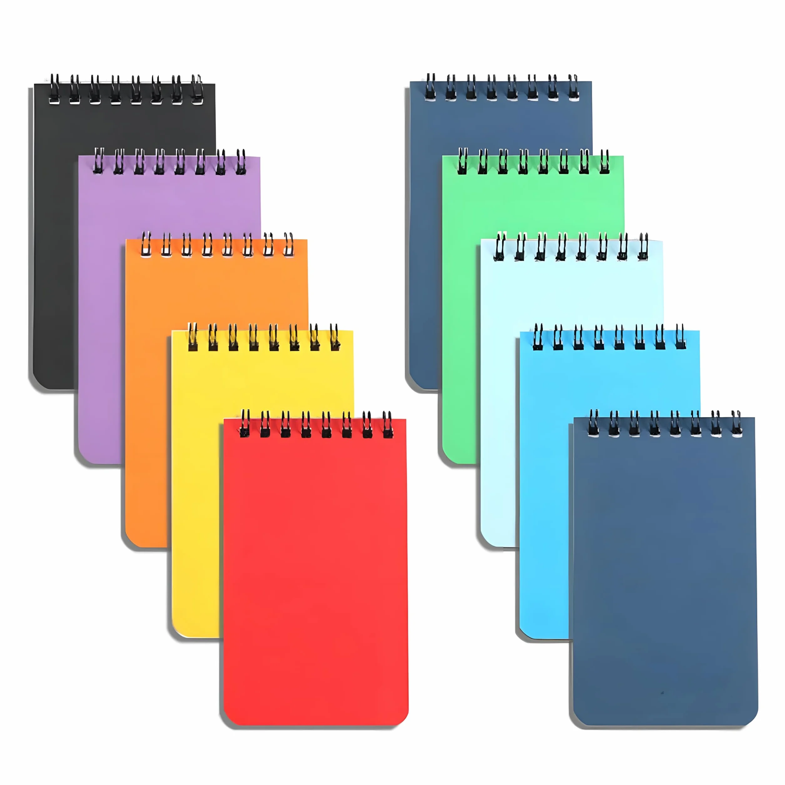 Petit Carnet de Notes A7 Mini Carnets à Spirale Bloc-notes Ligné 25 Pages Lot de 10 (7,5x12,6cm)