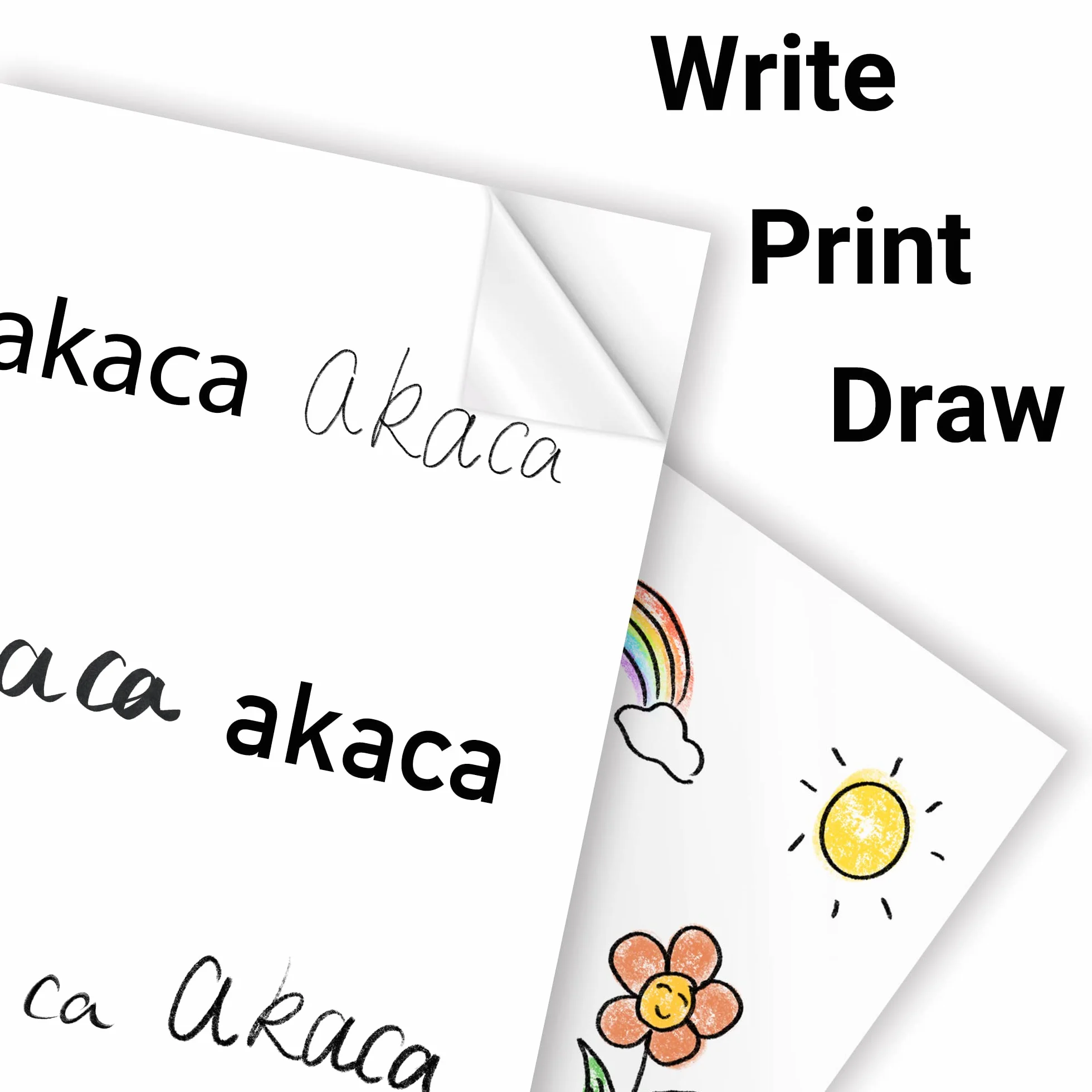 akaca Vinyle Papier Autocollant Imprimante A4, 30 Feuilles, Mat Blanc, Étiquette Imperméable, 210 x 297 mm