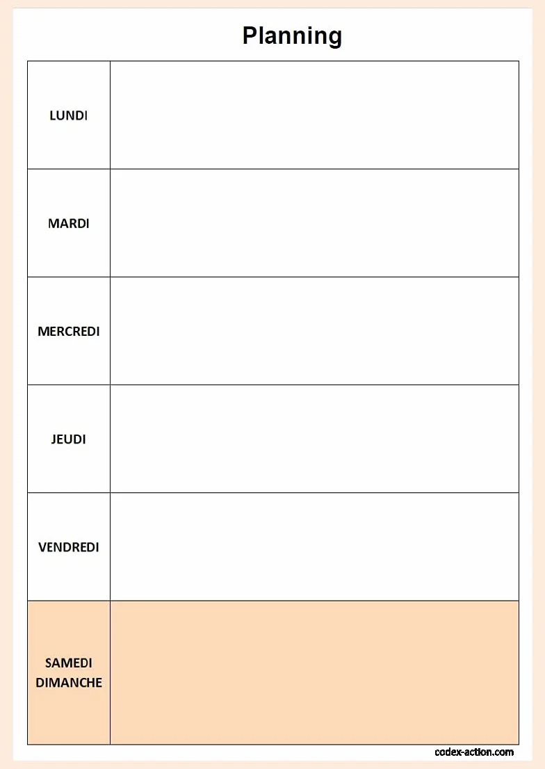 Bloc note Planning semaine A5 15x21 cm 52 pages détachables bleu marron