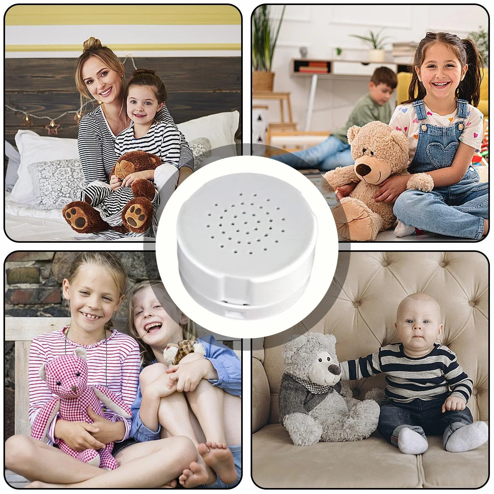 Boîte à Son Enregistrable, Enregistreur Vocal avec Message Personnalisé pour Jouet en Peluche