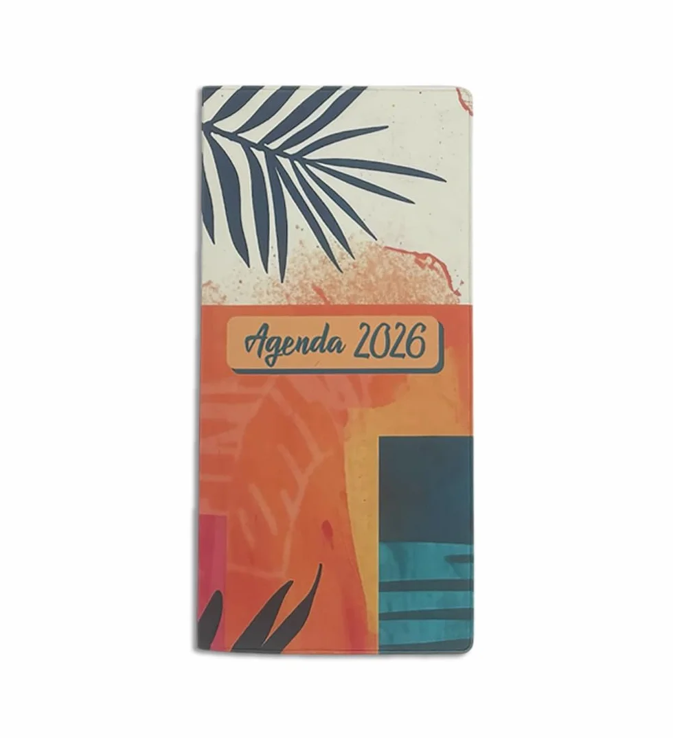 Agenda de Poche 2026 Format Compact 64 Pages Couverture Gomme Expansée Fabrication Française