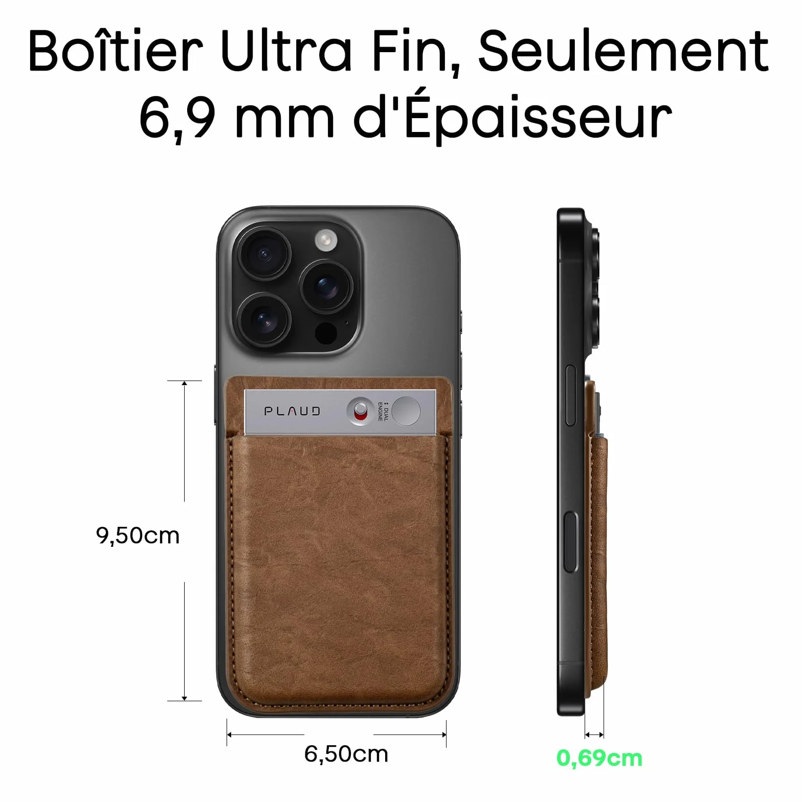 Étui de Magnétique pour Plaud Note Enregistreur Vocal IA, Protection Portable, Marron