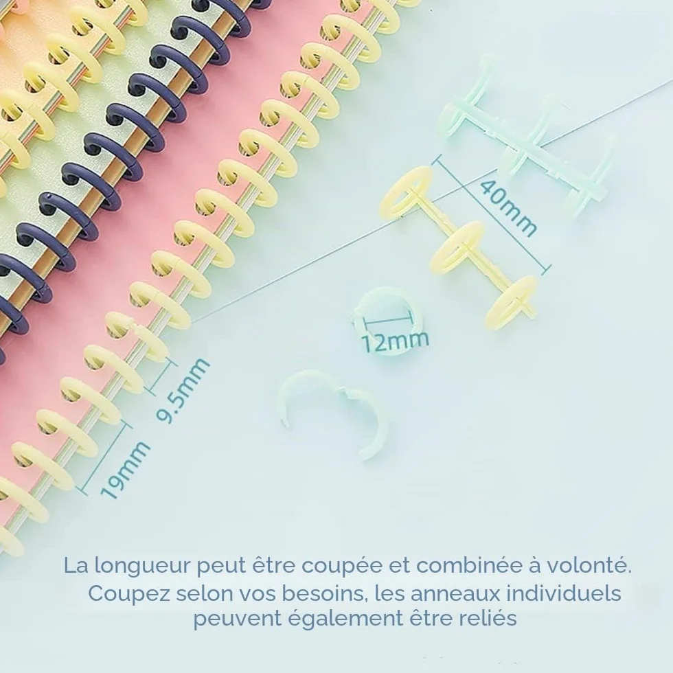 Voarge Lot de 10 Classeurs Plastique 30 Trous avec Anneaux Reliure, 85 Feuilles, 12 mm