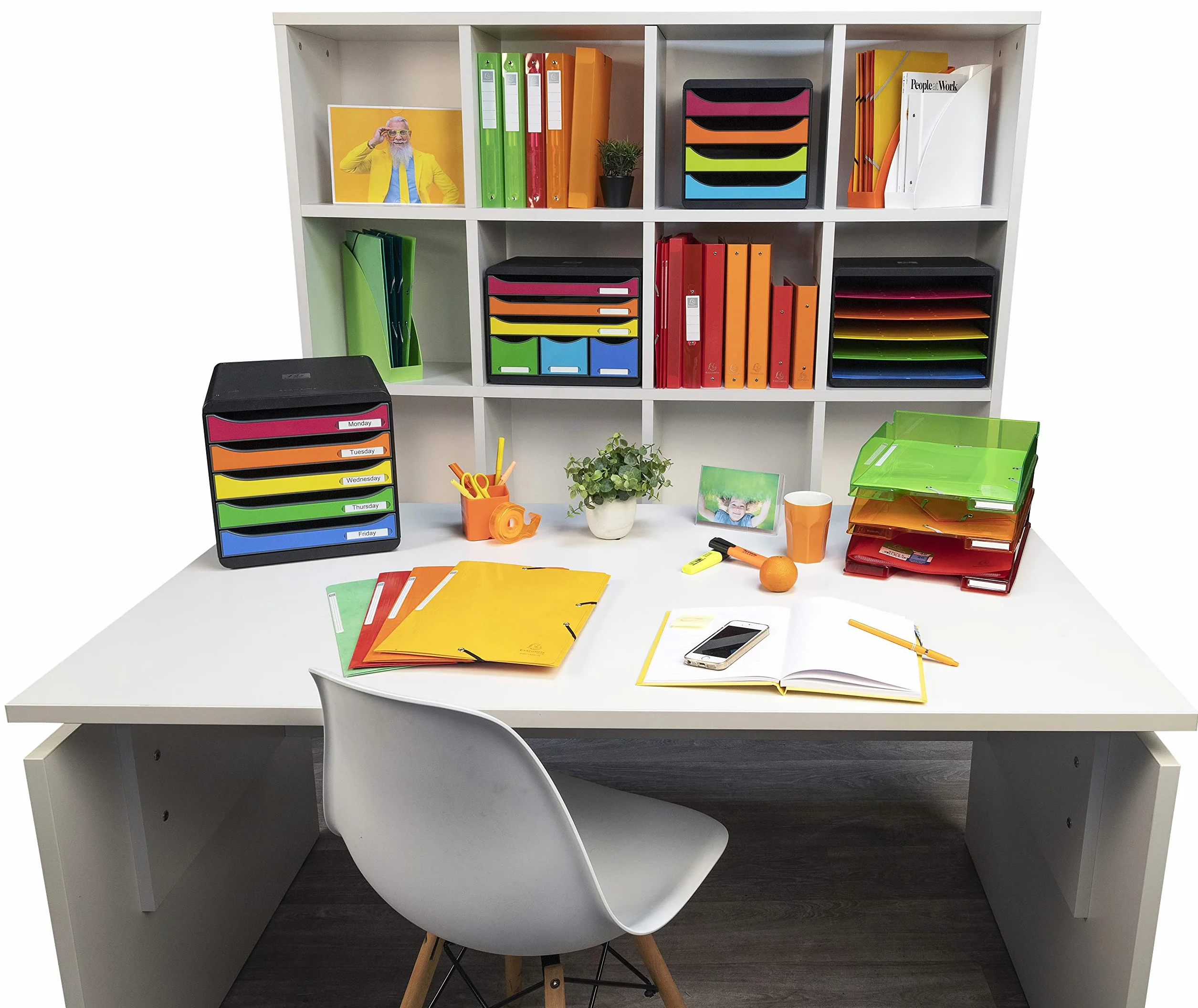 Exacompta Trier Horizon 5 compartiments A4+ Noir arlequin 27x35,5x27,1 cm