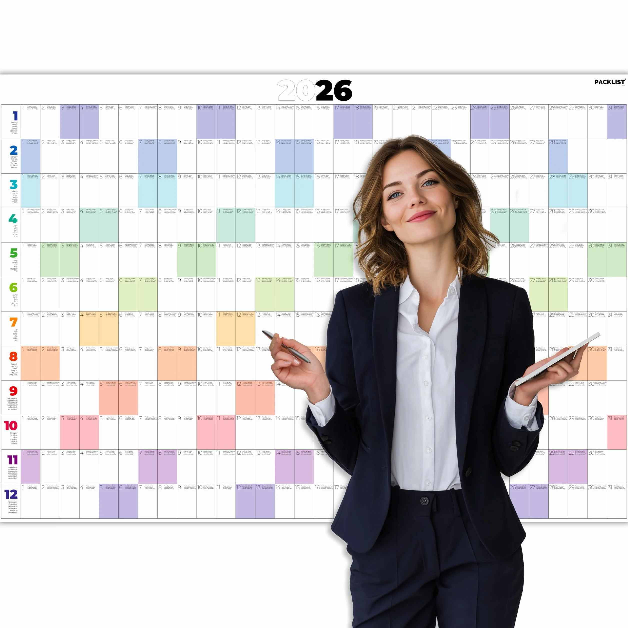 Calendrier Annuel 2026 Mural Grand Format Planificateur DIN A1 (84 x 60 cm)