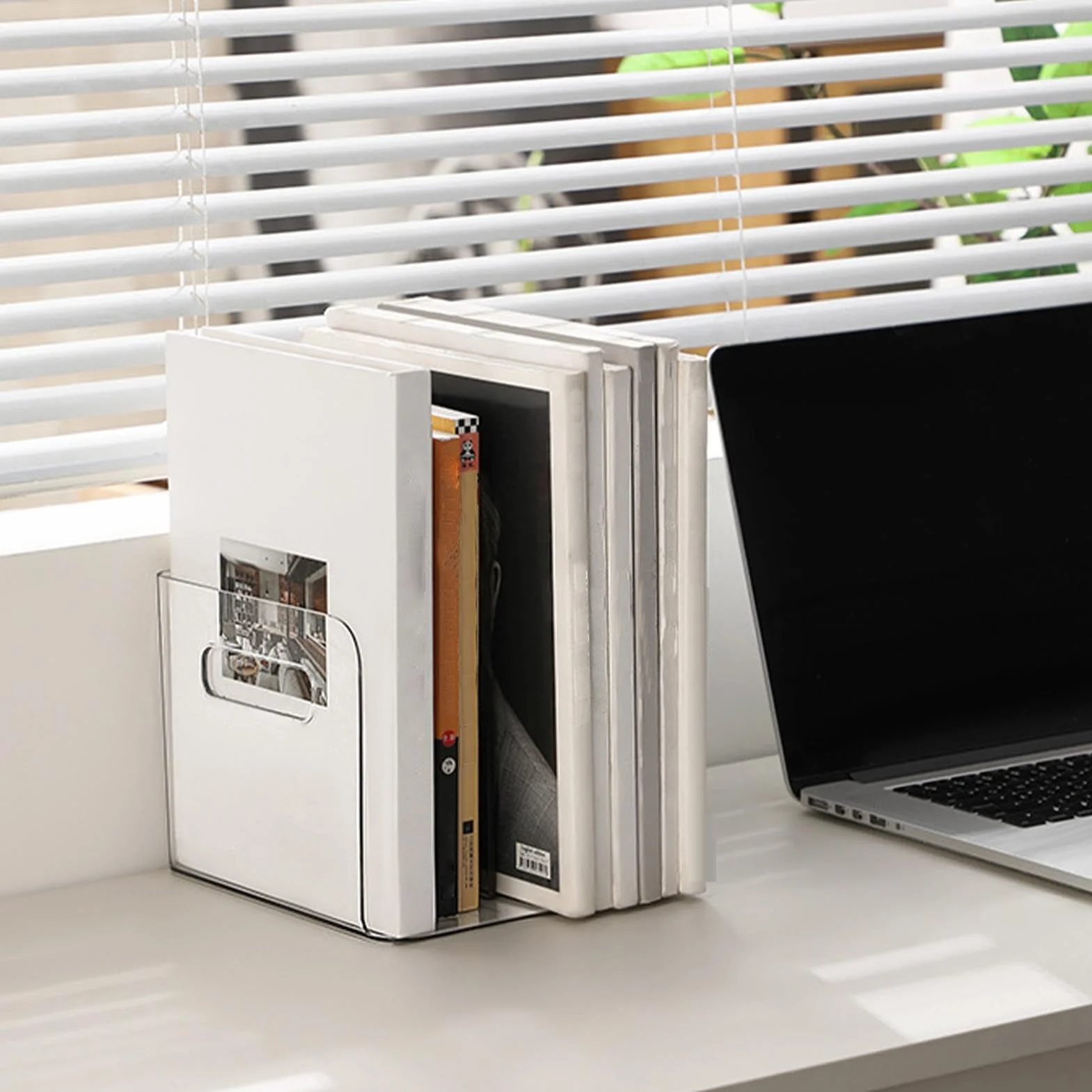 Porte Documents Acrylique Transparent 2 Compartiments Organiseur Bureau Vertical
