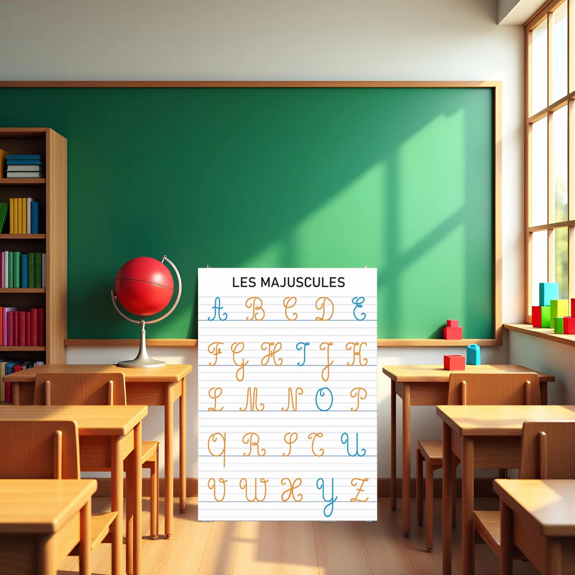 Affiches Pédagogiques A3 Alphabet Cursive Script Capitales 42x30 cm Pack de 3 Support Éducatif