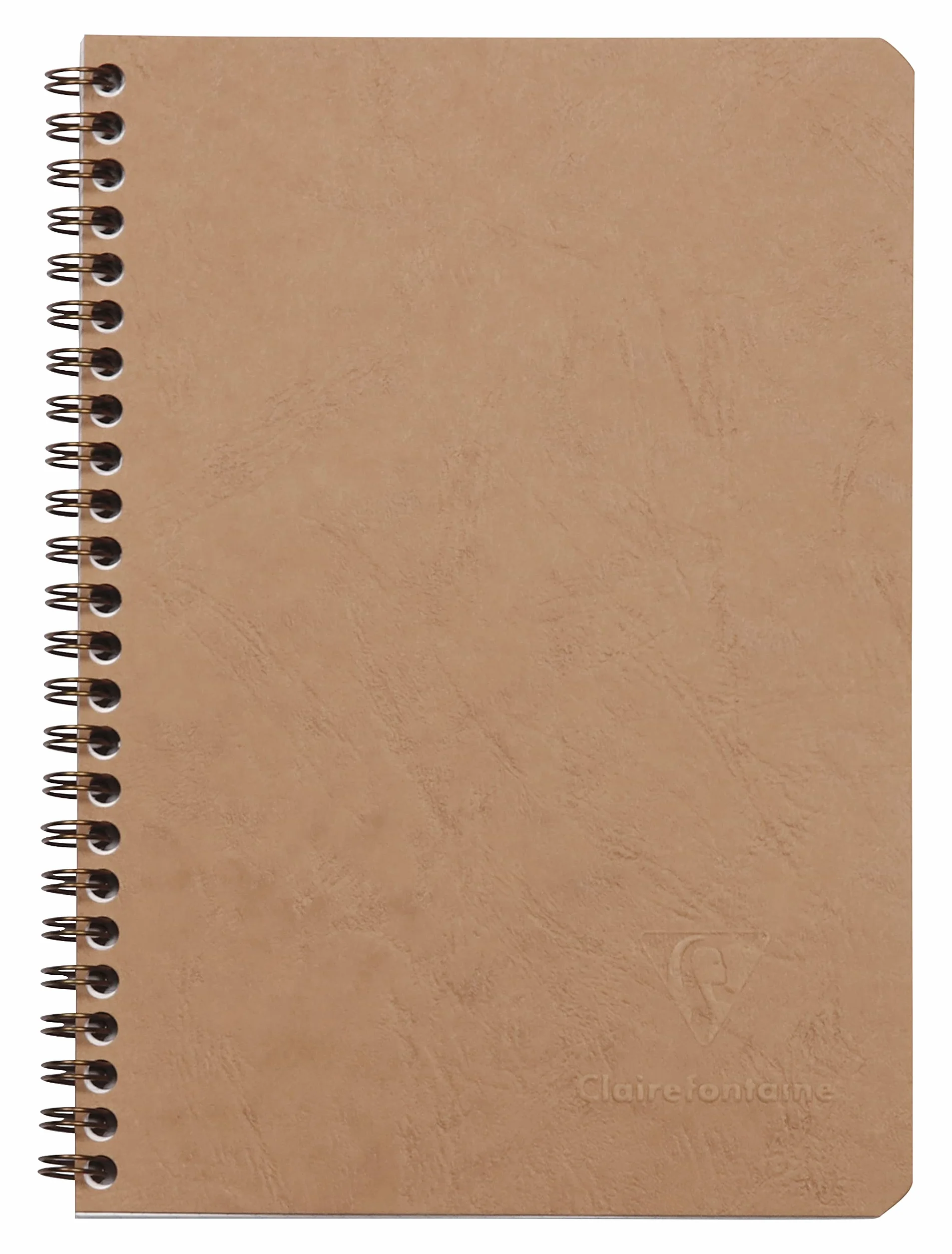 Clairefontaine Nomaddict Cahier à Spirale Tabac A5 14,8x21 cm 100 Pages Lignées Papier Blanc 90 g Couverture Carte Lustrée Grain Cuir