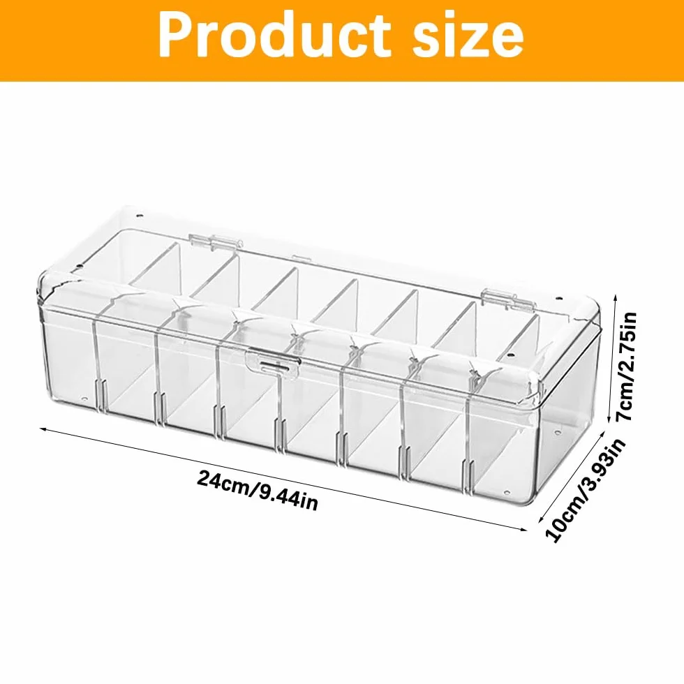 Organiseur Transparent avec Diviseurs Amovibles pour Cartes de Révision - 24,8 x 10 x 7,5 cm