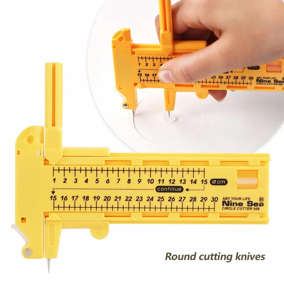 Cercle rotatif Cutter PVC Plastique Réglable Compas Outil de Coupe Papier Carte Cuir Artisanat
