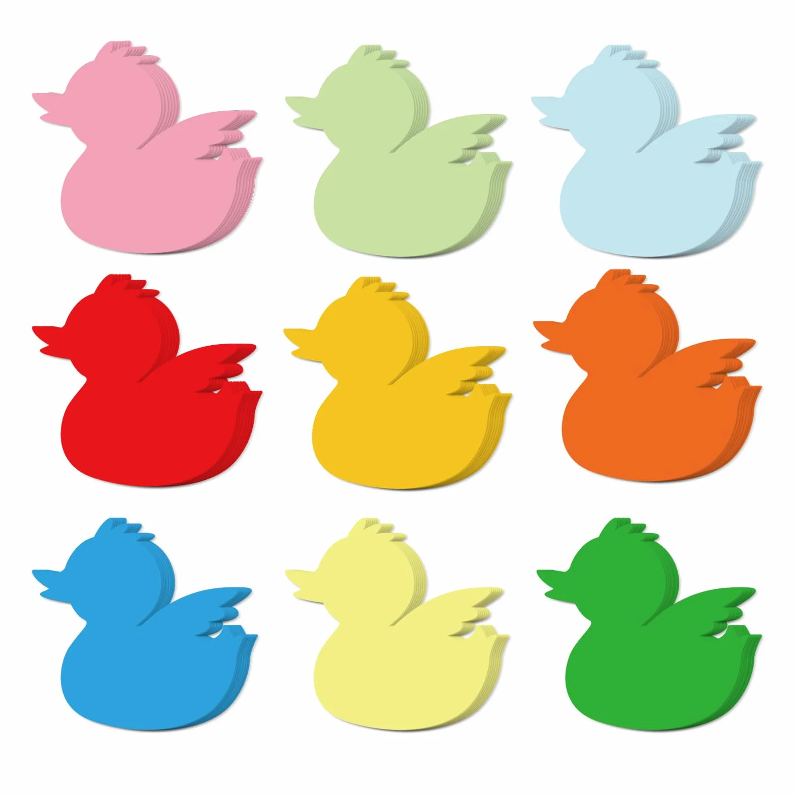 Papier Découpé de Canard 72pcs, Découpes de Tableau d'Affichage Printemps-Été, 9 Couleurs pour Salle de Classe Bricolage