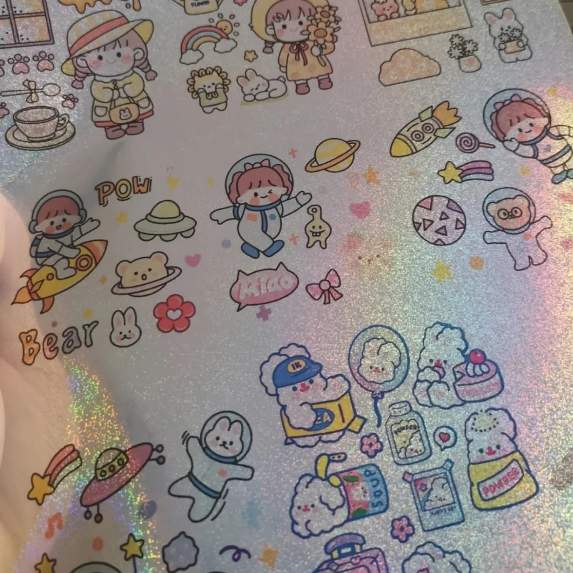 Papier autocollant holographique imprimable A4 30 feuilles 6 motifs imperméable