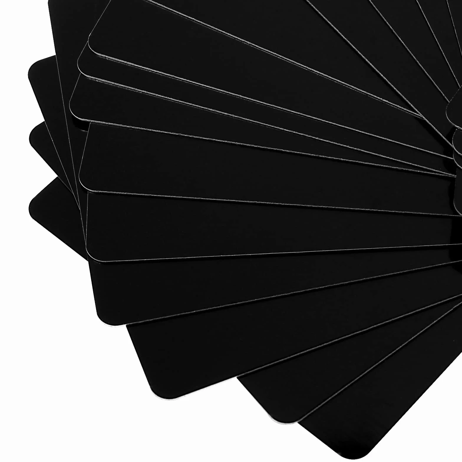 Lot de 100 Cartes de Visite en Métal Noir Aluminium Gravure Laser Professionnelles 86 x 54 x 0,21 mm