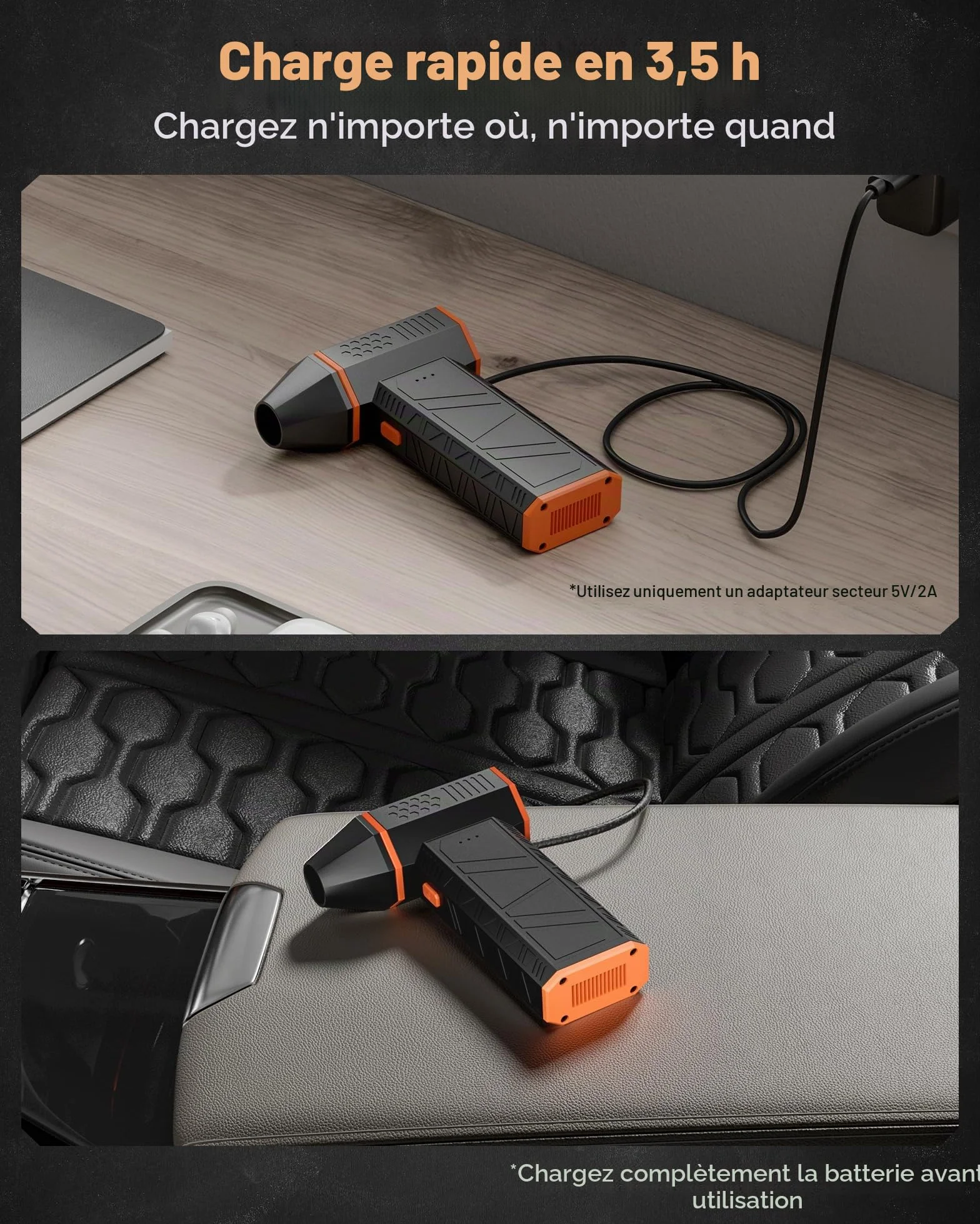 WOLFBOX MF50 Soufflette à Air Comprimé 110 000 tr/min 3 Vitesses Réglables Dépoussiéreur Haute Puissance