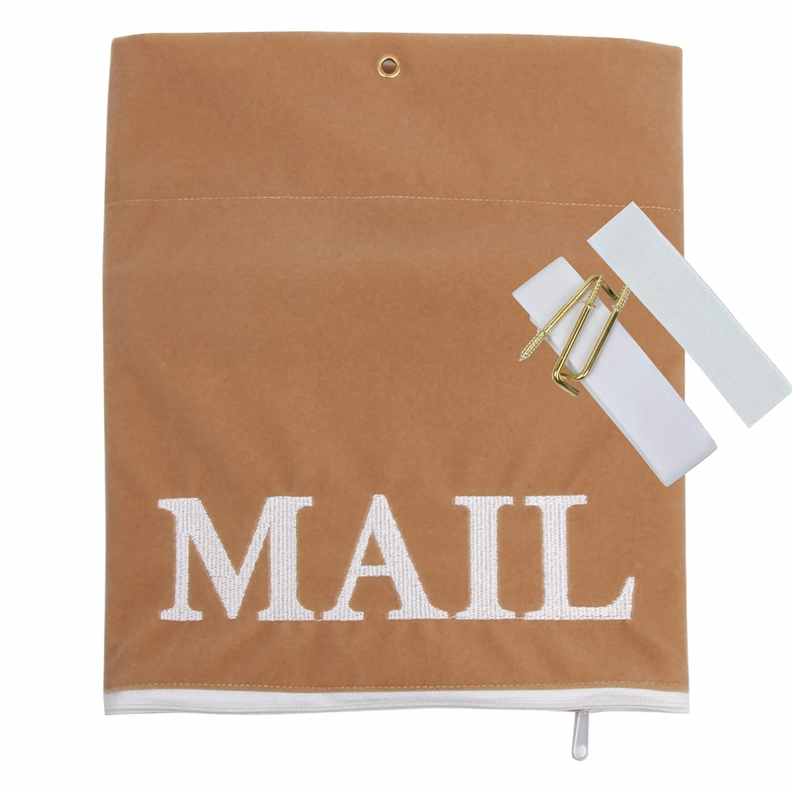 Sac collecteur de courrier marron clair pour porte