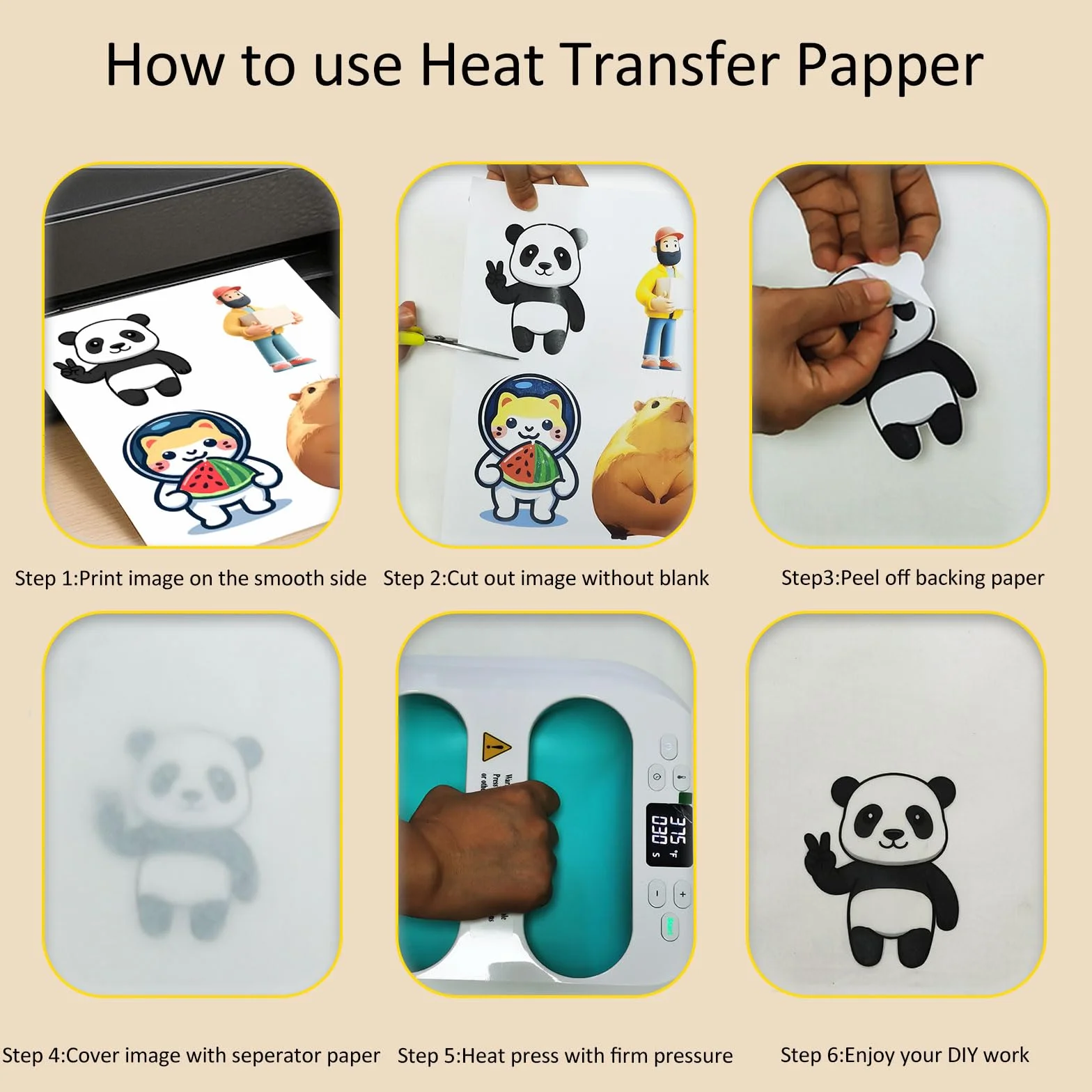 Papier Transfert Textile Noir Foncé 16 Feuilles Imprimante Jet d'Encre Laser Thermocollant T-Shirts Sacs Chapeau