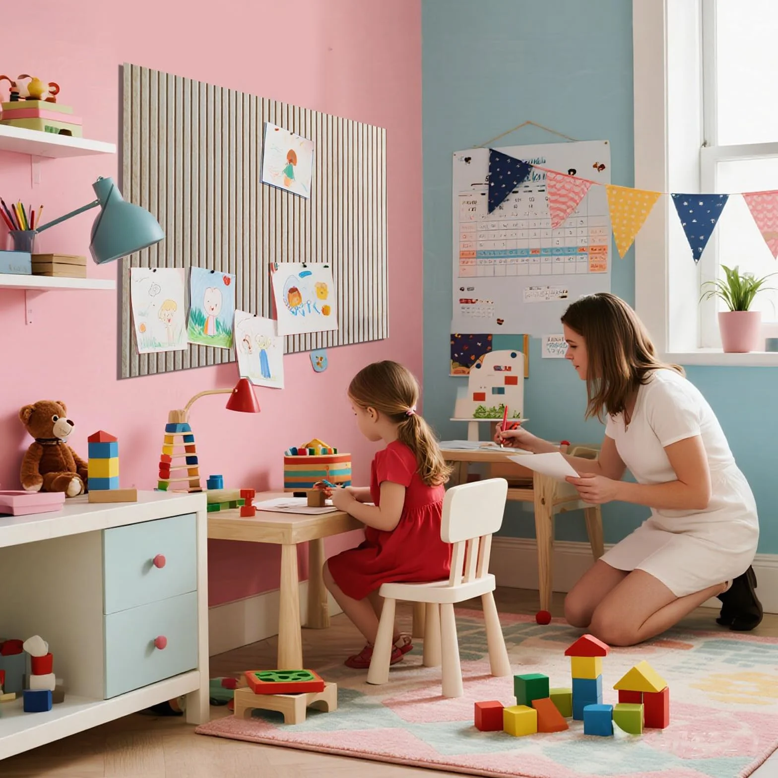 Tableau d'affichage en feutre 40x60 cm – Grand tableau photo pliable pour bureau et maison