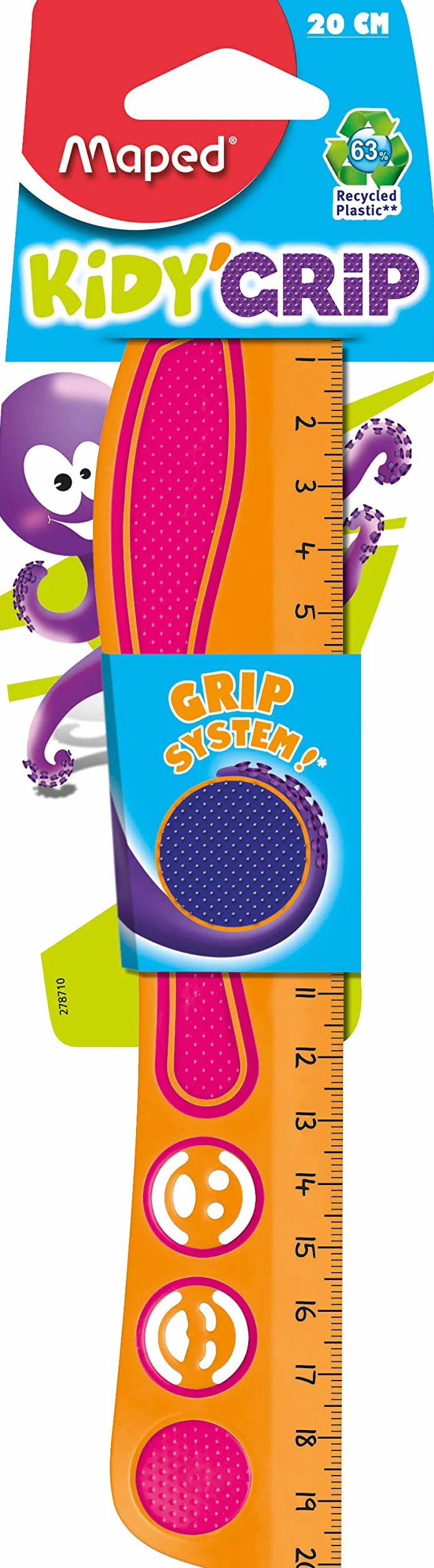 MAPED Règle plate Kidy Grip Plastique 20 cm