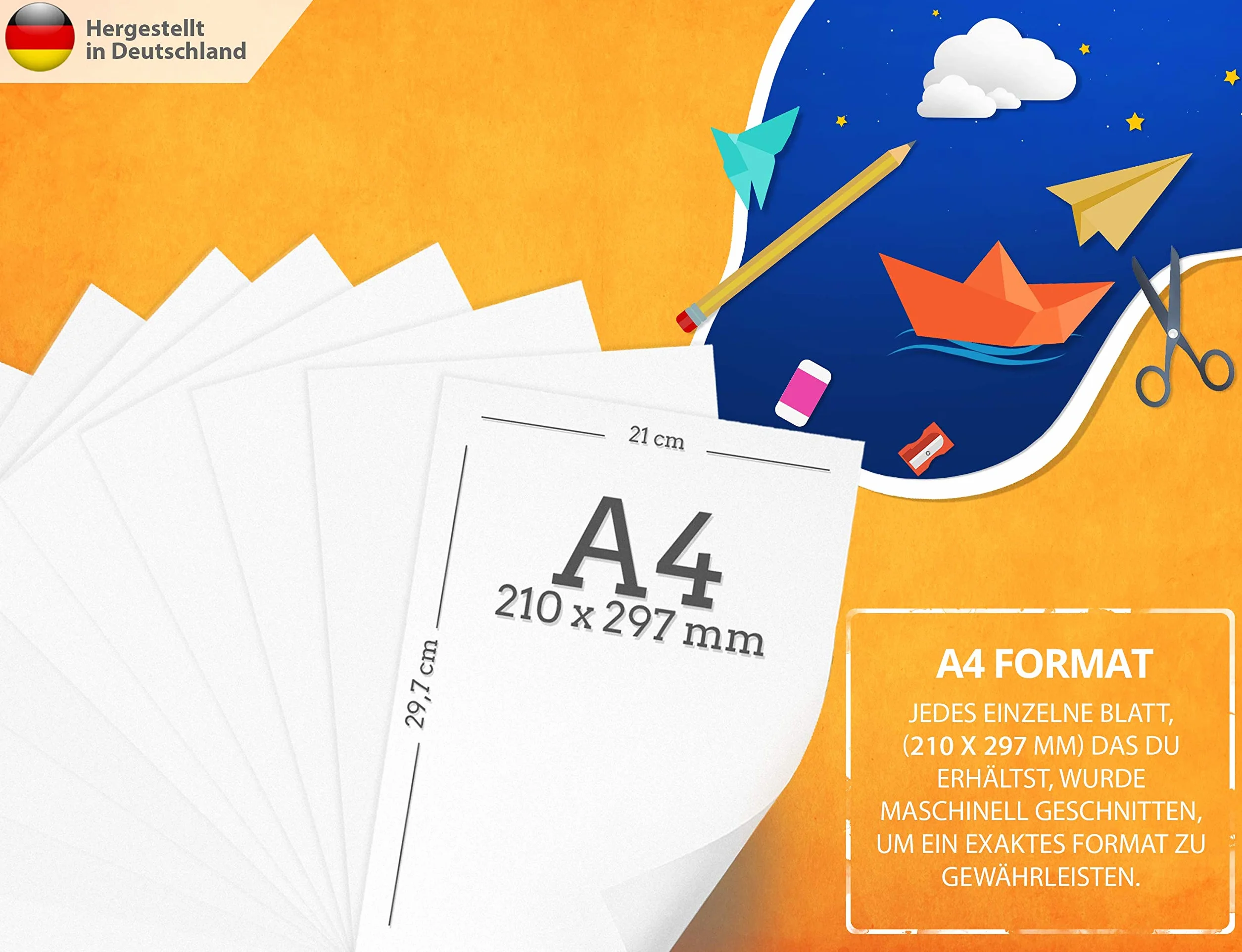 Papier pour imprimante 160g/m² A4 21x29,7 cm blanc pur premium Made in Germany