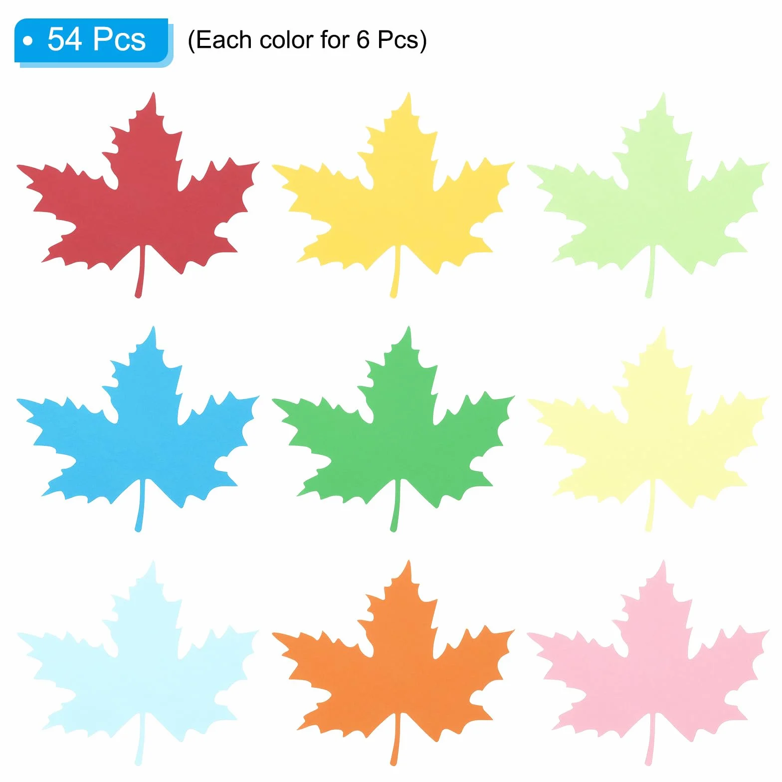PATIKIL Découpes en Papier Feuille d'Érable 54 Pièces pour Tableau d'Affichage Multicolores