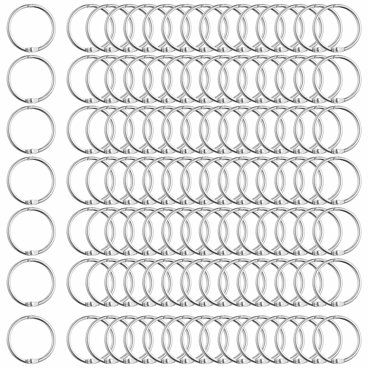 Anneaux de Reliure Metallique 15mm, 120 Pièces pour Scrapbook Album Notebook (Argent)